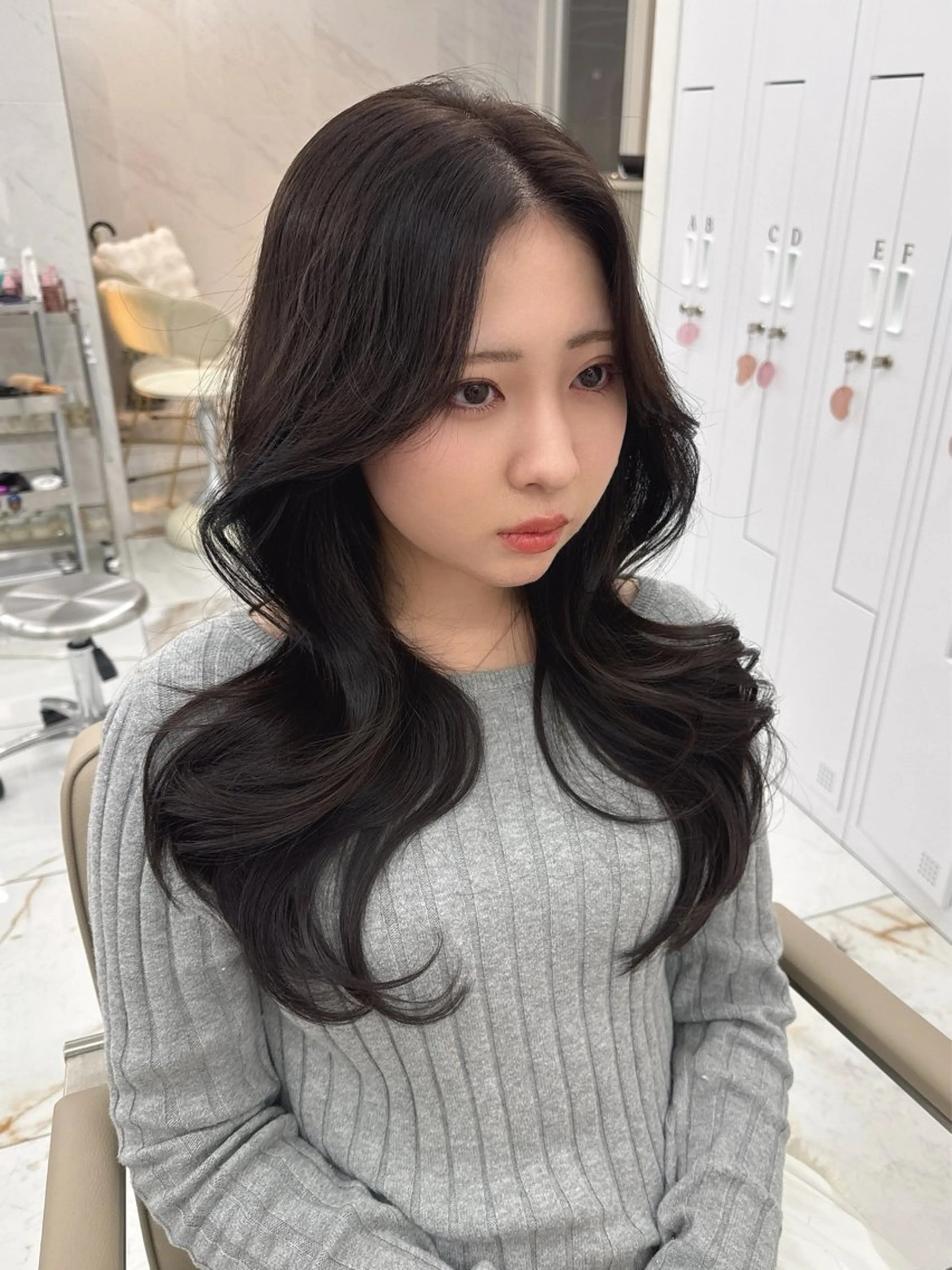 ロング のり🐼顔まわり/ 韓国/レイヤーカットのヘアスタイル