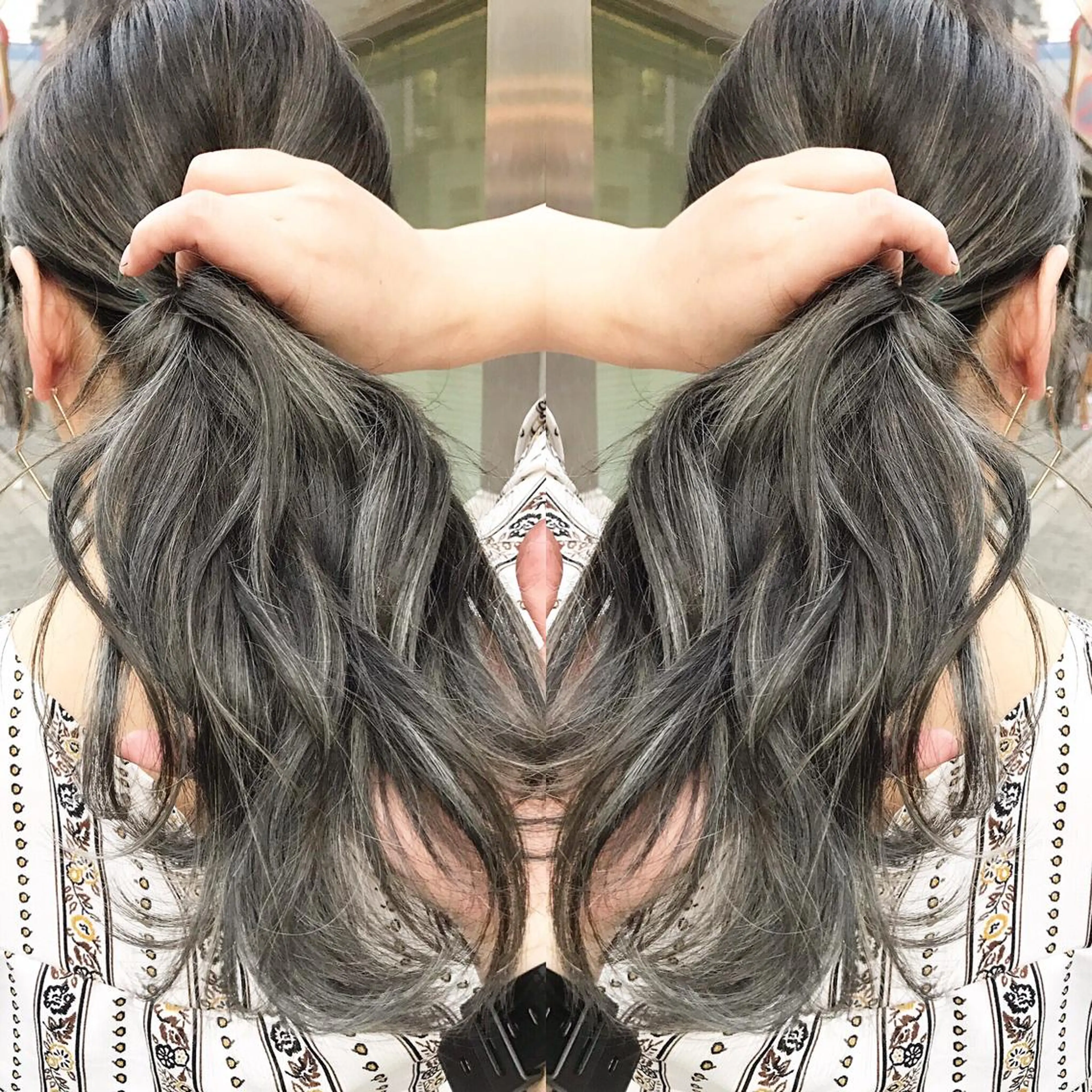 セミロング カラー ヘアアレンジ ヘアカラー トリートメント 縮毛矯正 髪質改善寺坂雄飛💐のヘアスタイル