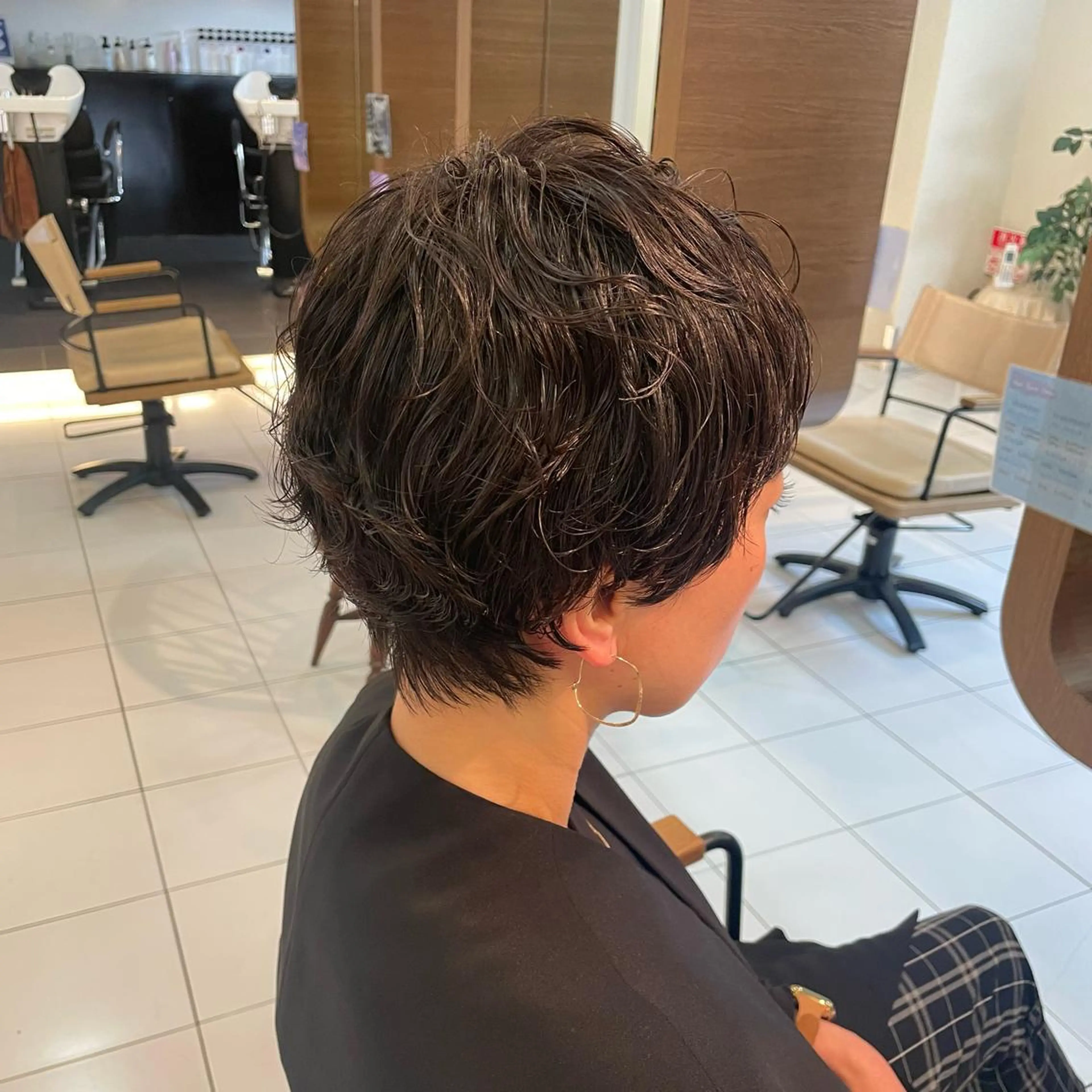 ショート パーマ ショートヘア ニュアンスパーマ 透明感カラー/ 寺田千雅子のヘアスタイル