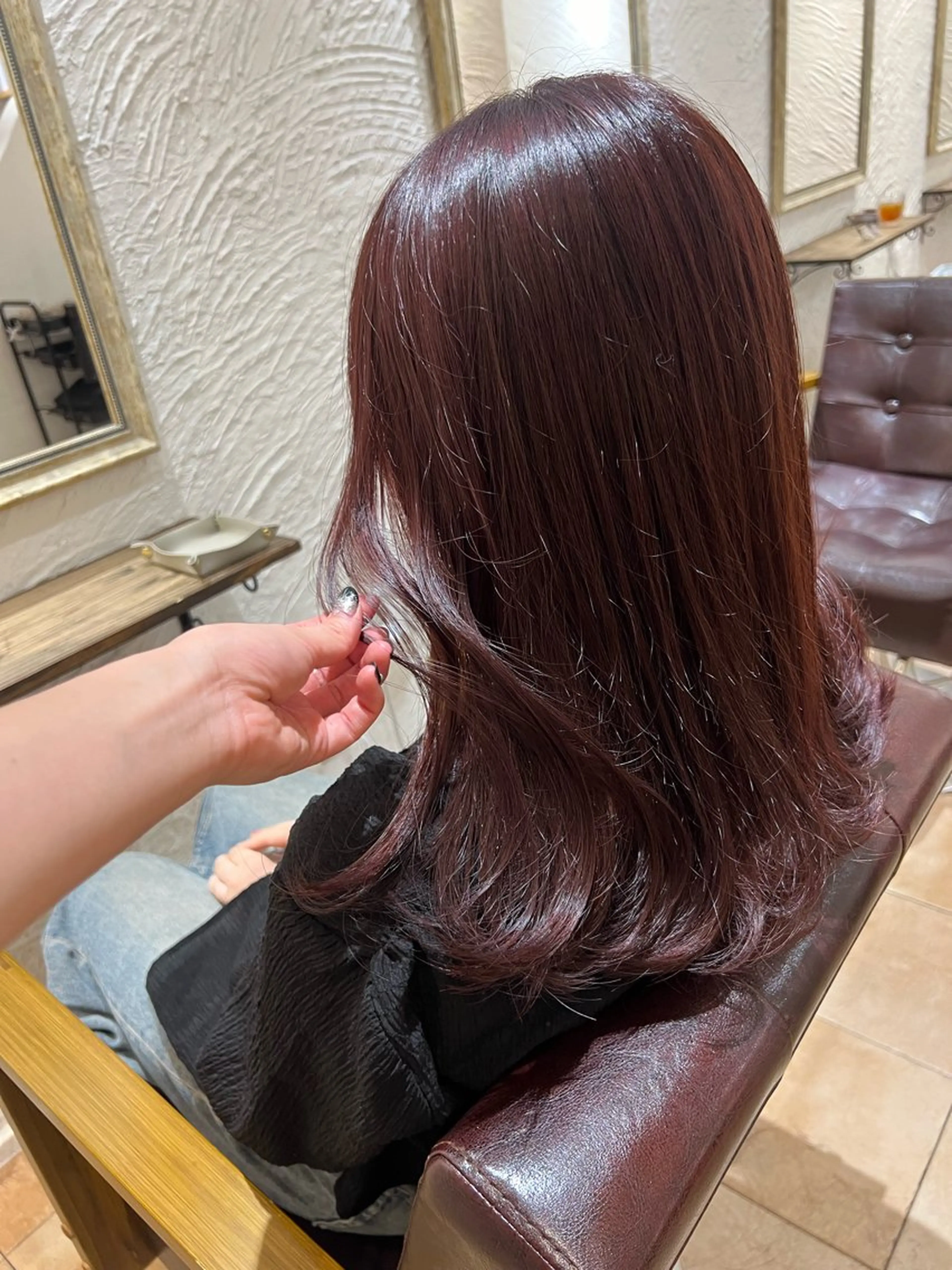 セミロング カラー 🥀韓国ヘア🥀 宮津真菜のヘアスタイル