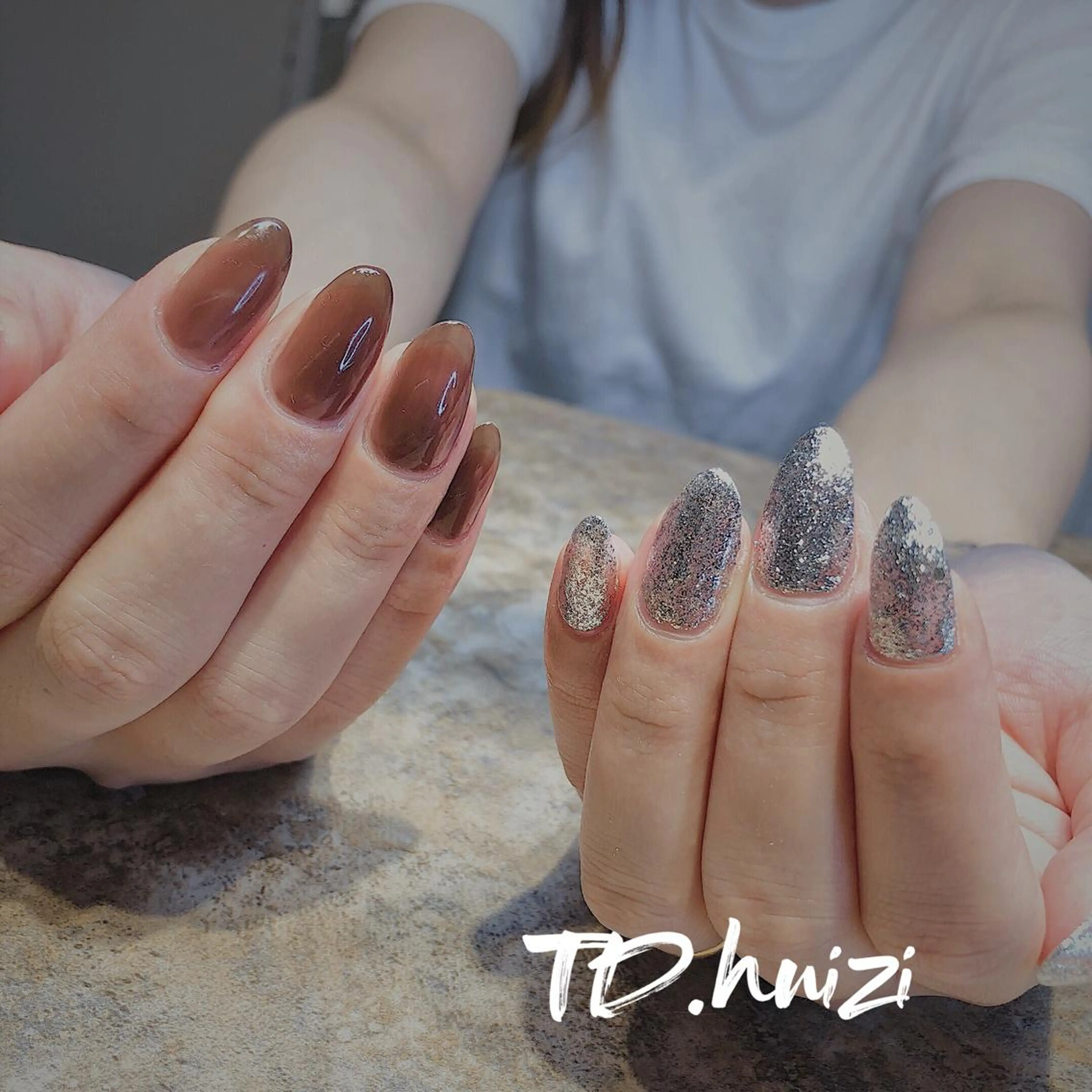 ミディアム めぐみのネイルサロン スタッフ練習のネイルデザイン