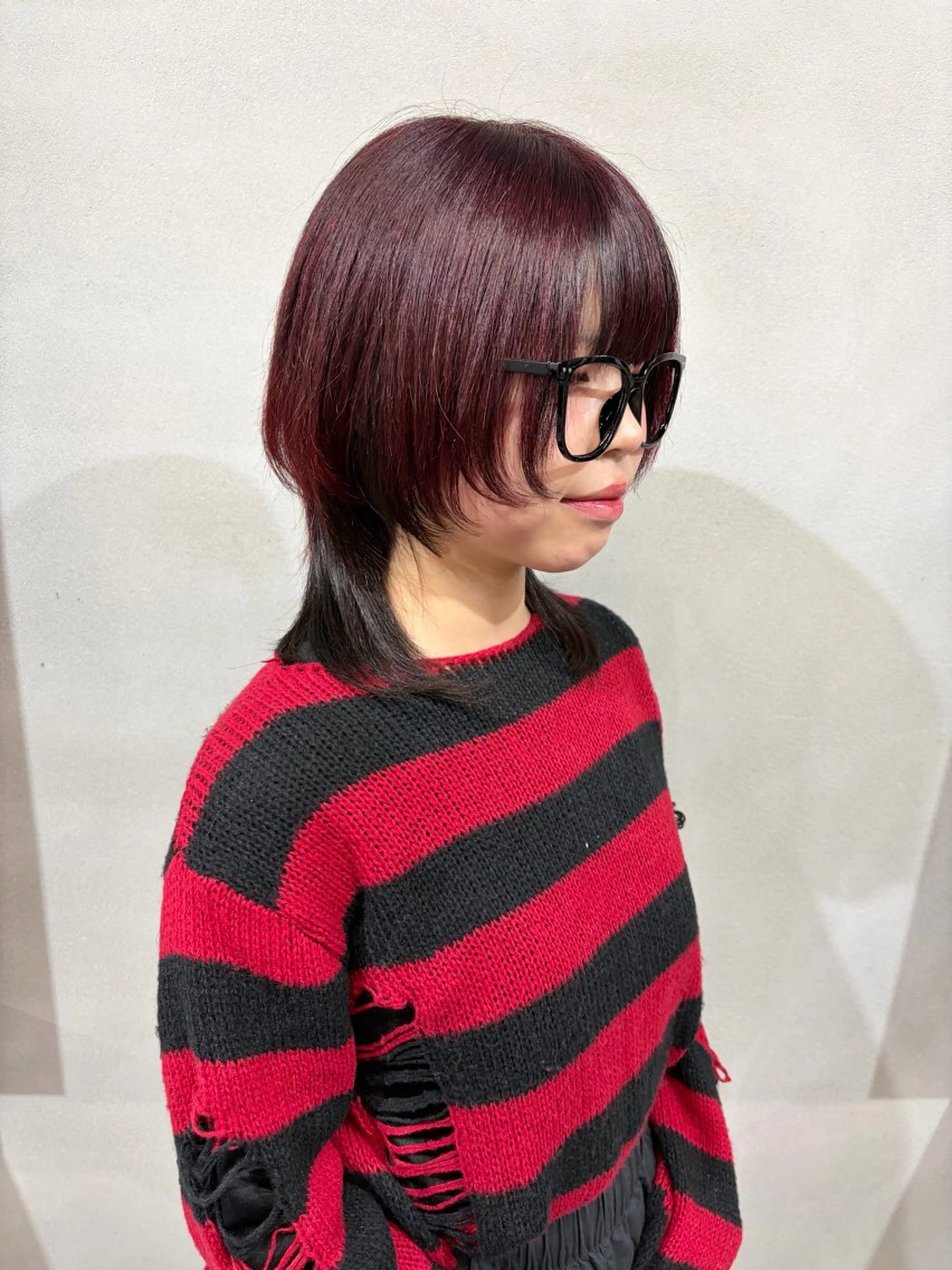 セミロング ボブ 顔まわりレイヤー 顔周りカット レイヤーカット ウルフカット カット ヘアカラー トリートメント 柏 デザインカラー/ レイヤー🐣シオリのヘアスタイル