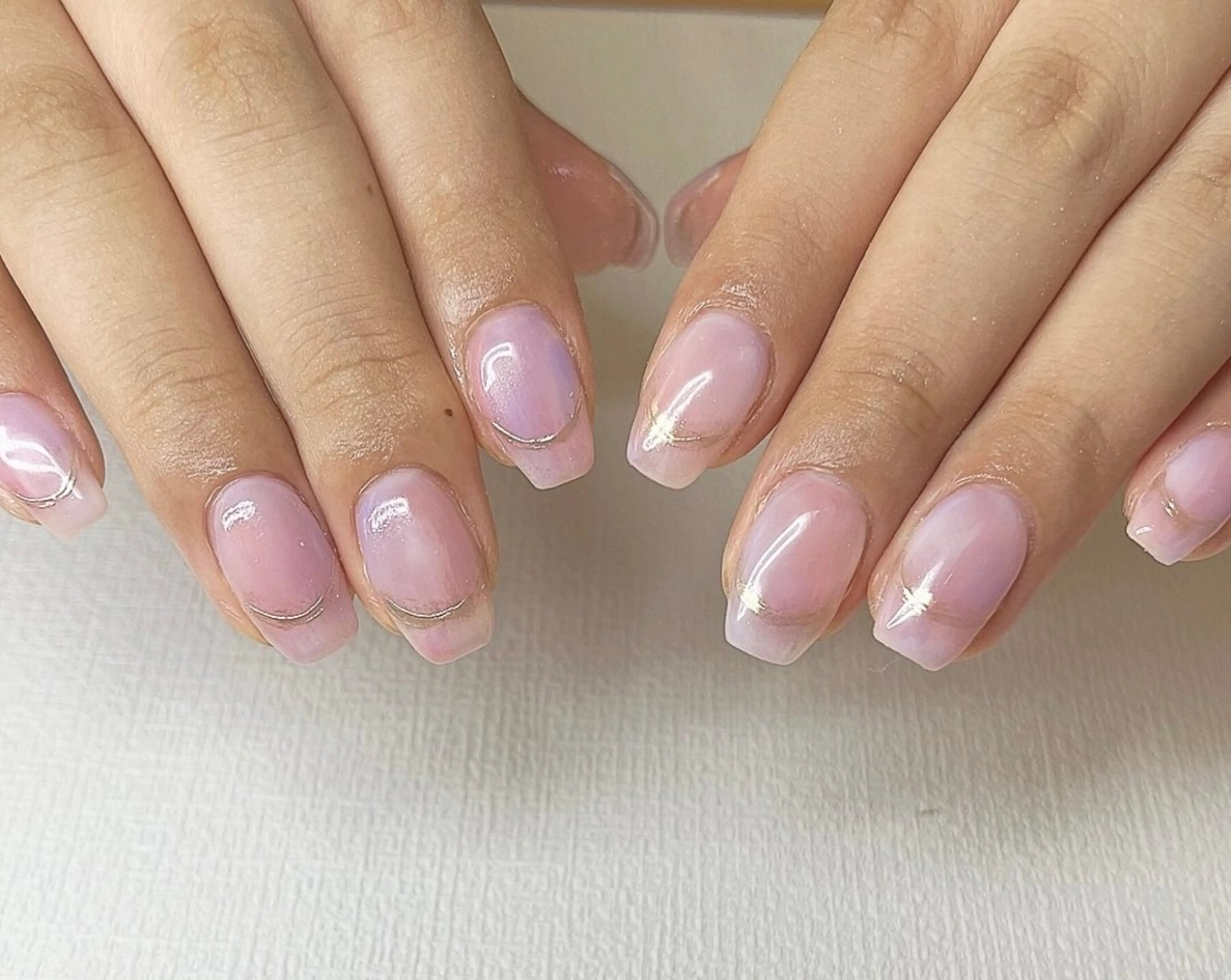ネイル ゴールド ミラーネイル ニュアンスネイル ピンク ネイルサロン Pitoのネイルデザイン