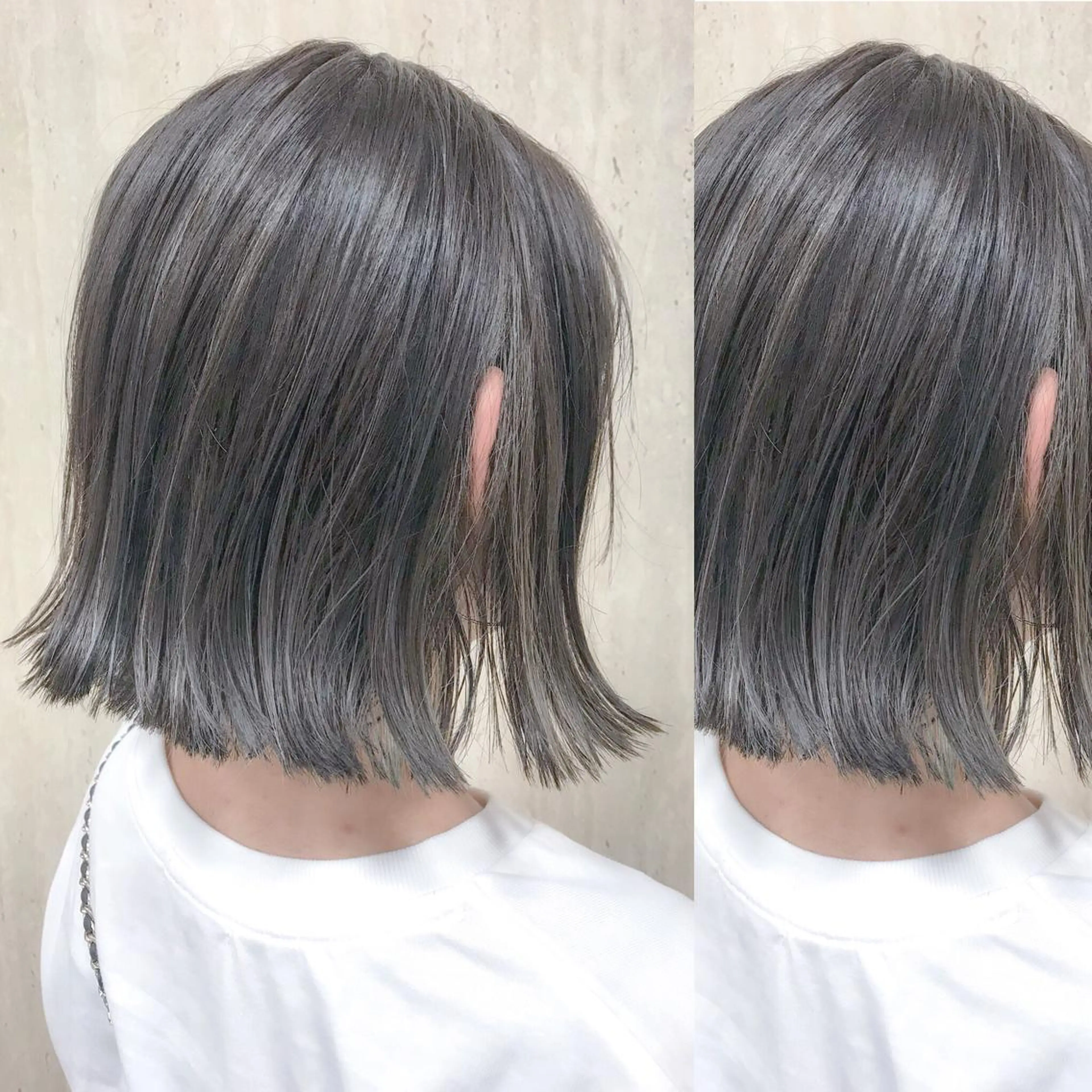 ショート カラー ブルーカラー ブルーグレー ブルーグレージュ グレージュ ハイライトカラー ヘアカラー BOX mico.のヘアスタイル