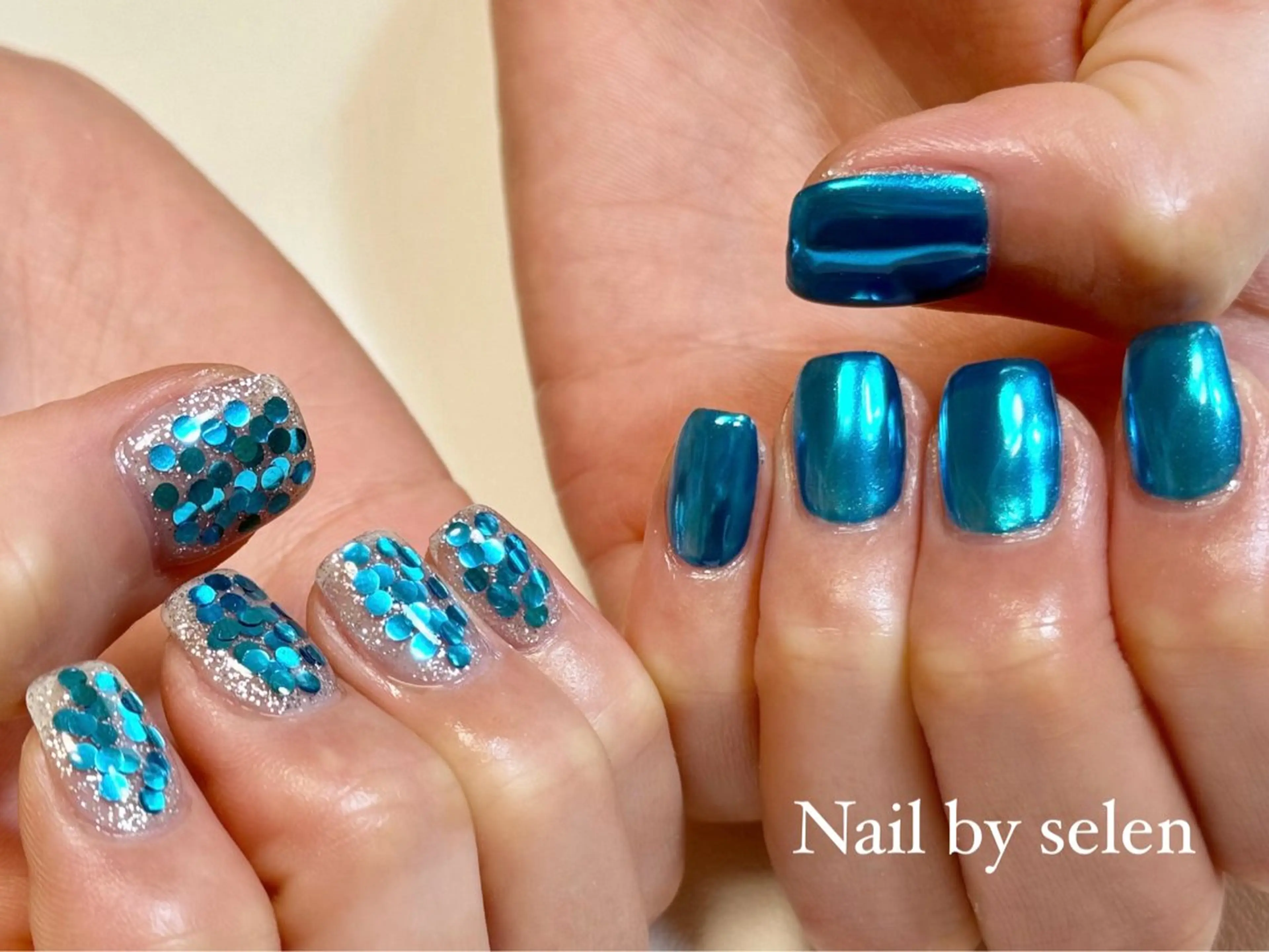 カラー グラデーションカラー ハンドネイル Nail by selenのネイルデザイン