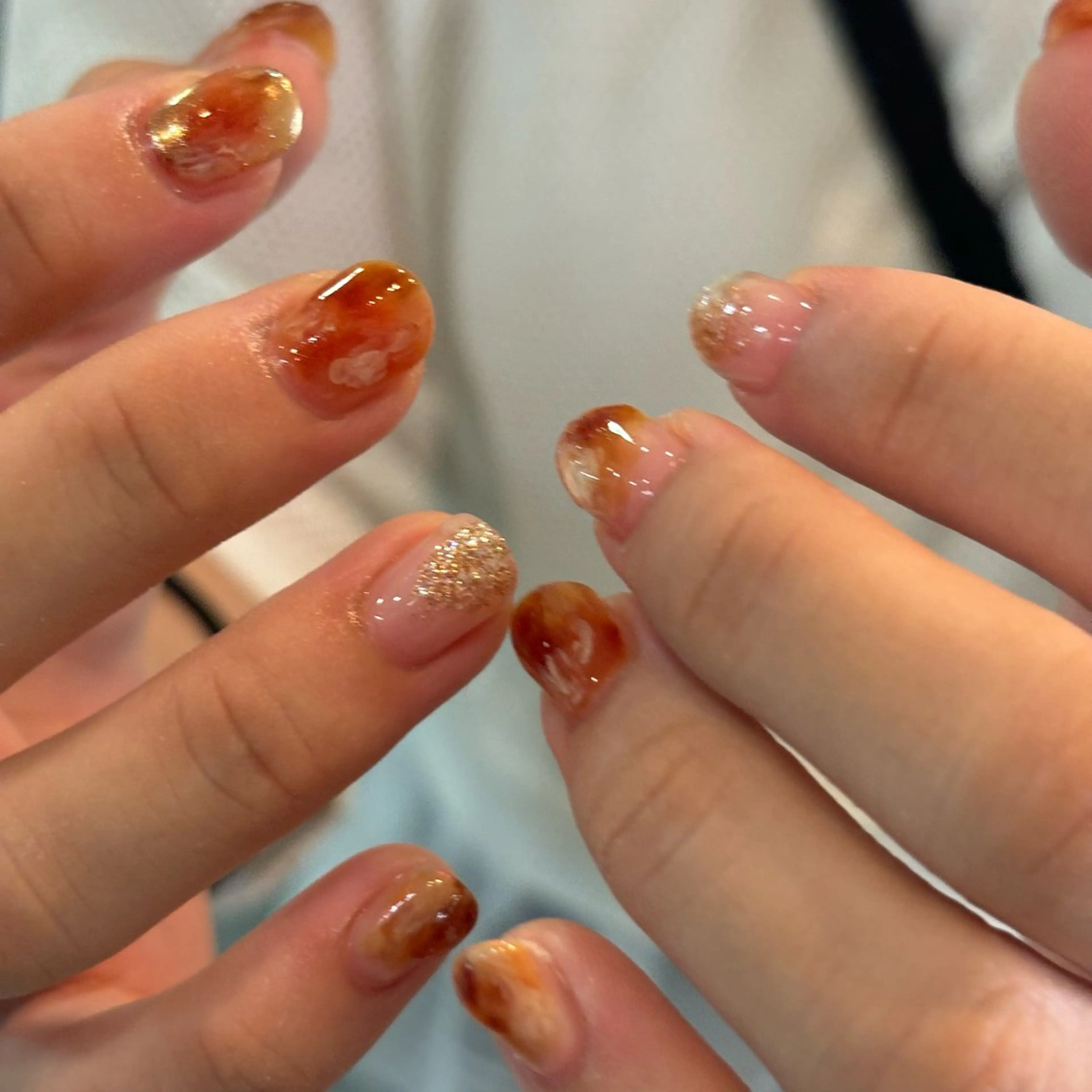 ネイル オレンジ ハンドネイル charme nailのネイルデザイン