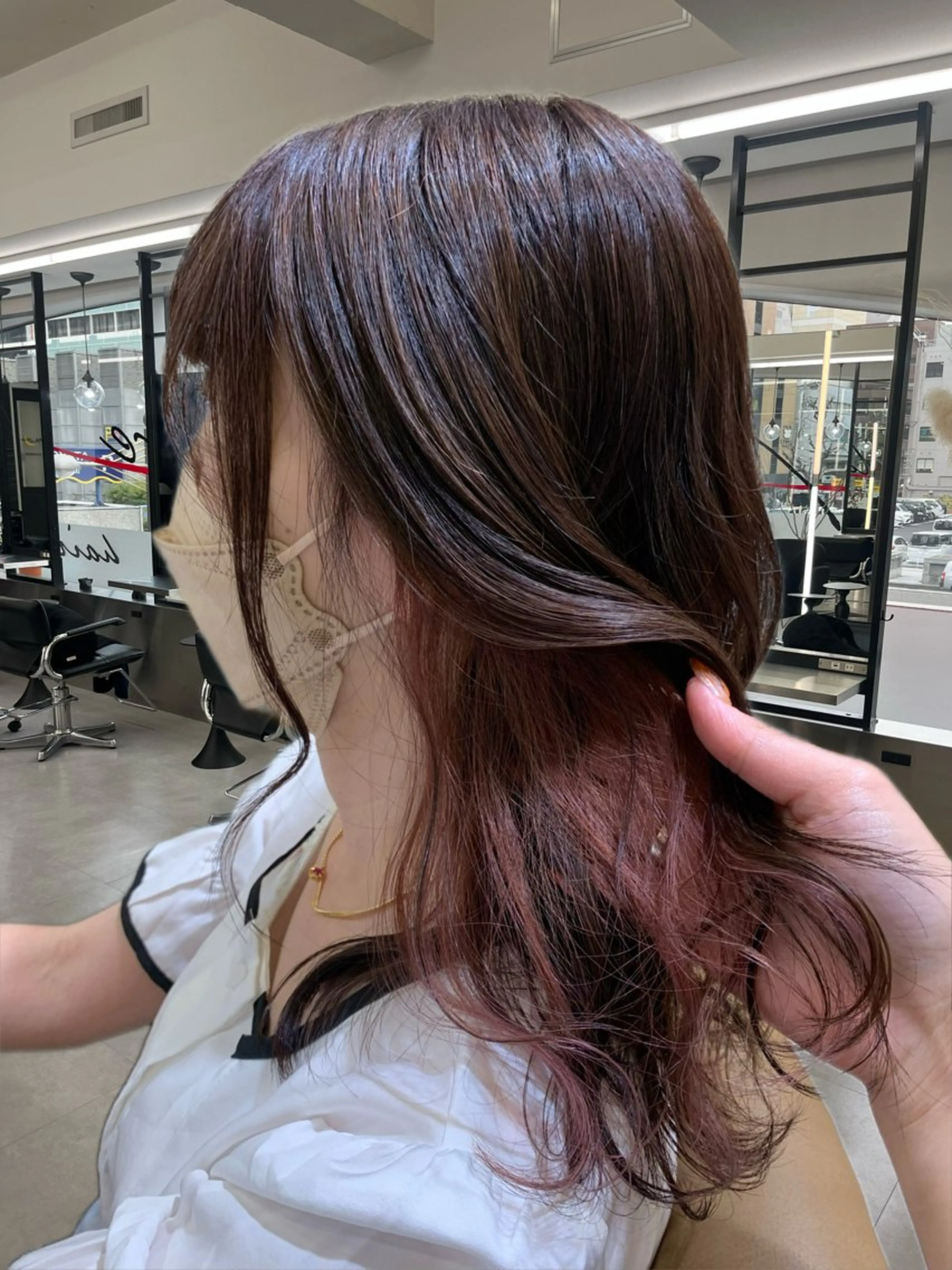 セミロング カラー 喜夛莉菜/インナー カラー/アイリストのヘアスタイル