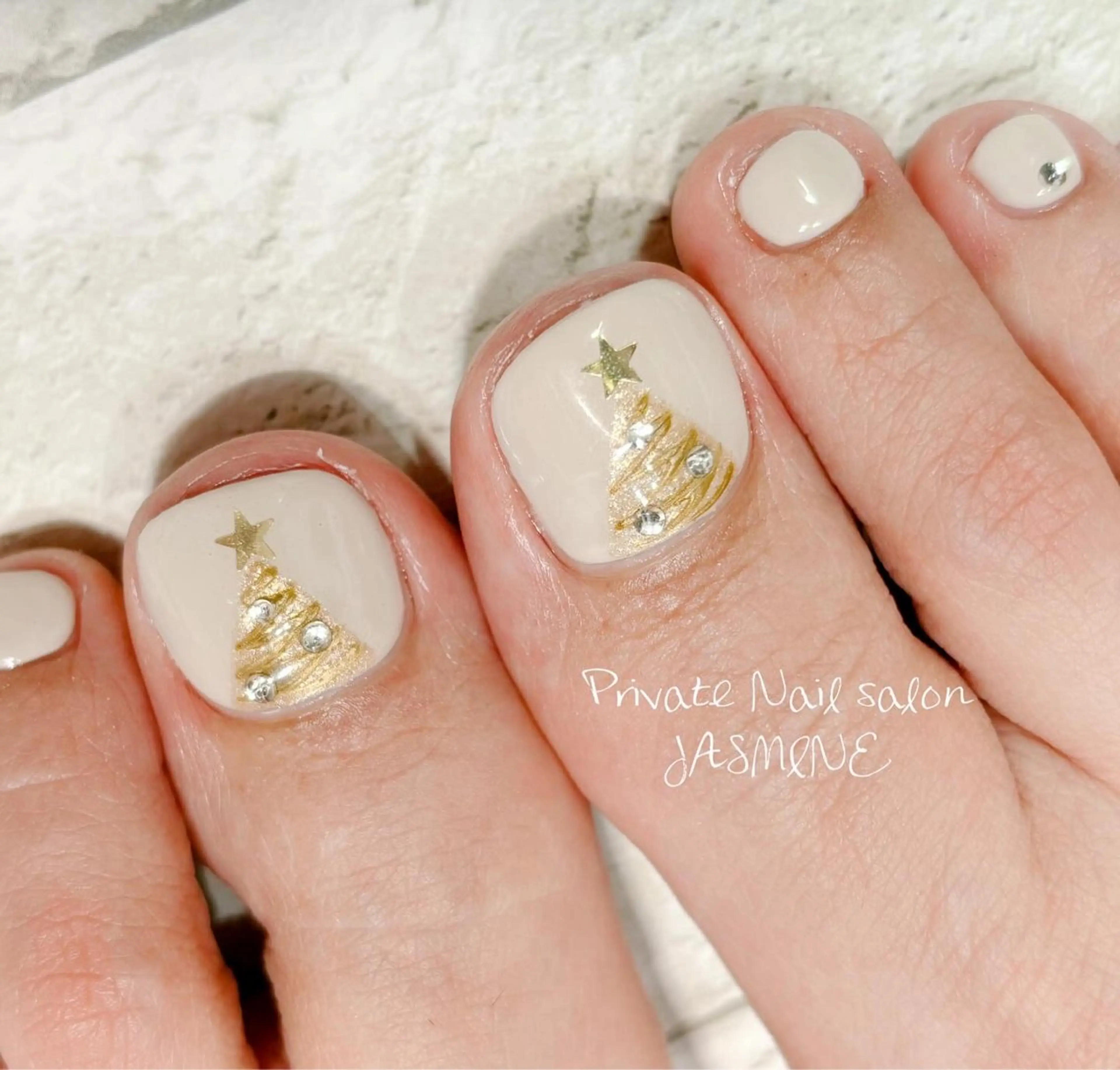ネイル フットネイル 冬ネイル クリスマス Nail salon JASMINEのネイルデザイン