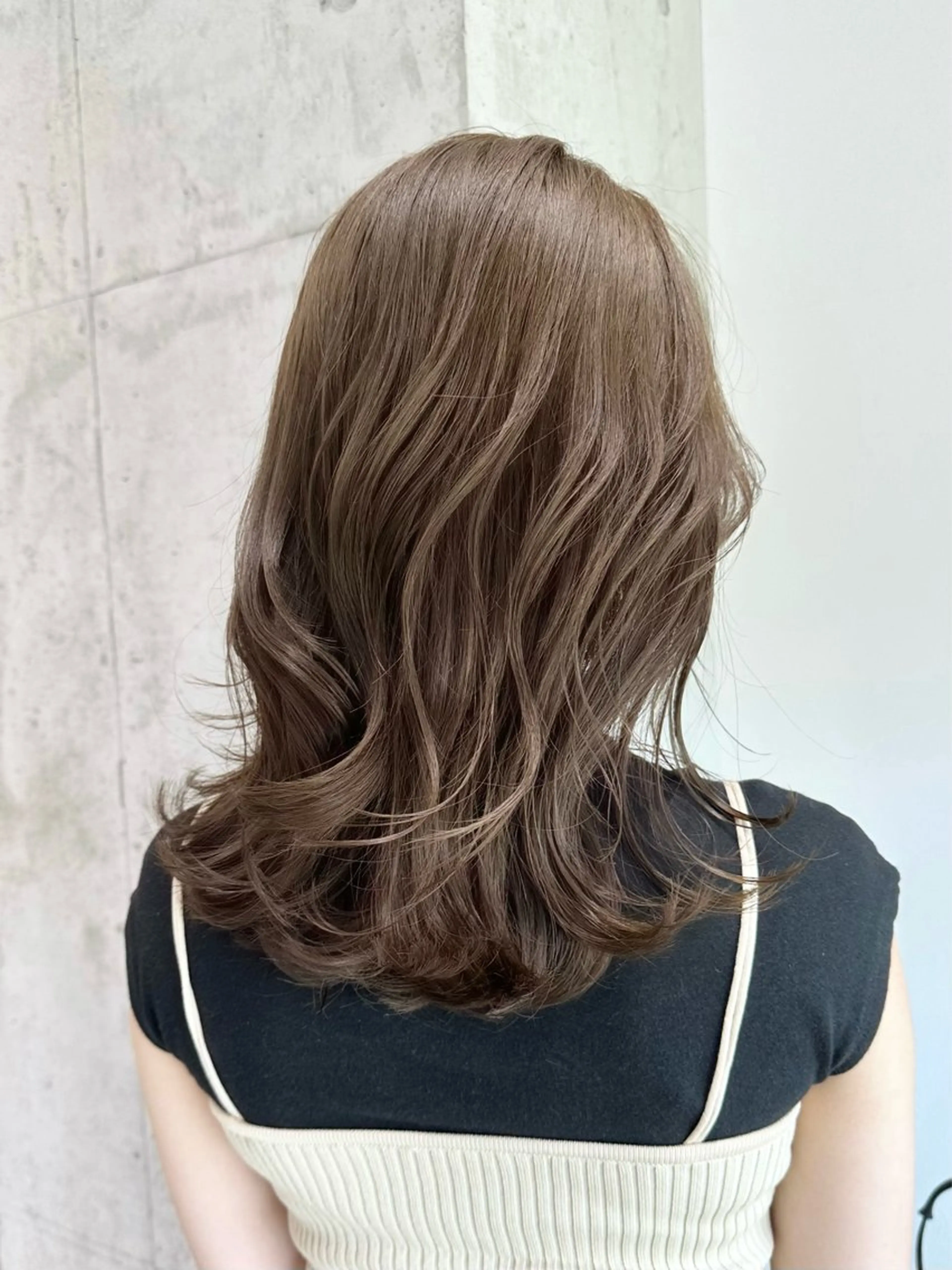 ミディアム カット ヘアカラー トリートメント ✨透明感カラー/縮毛 恵比寿HAYATO✨のヘアスタイル