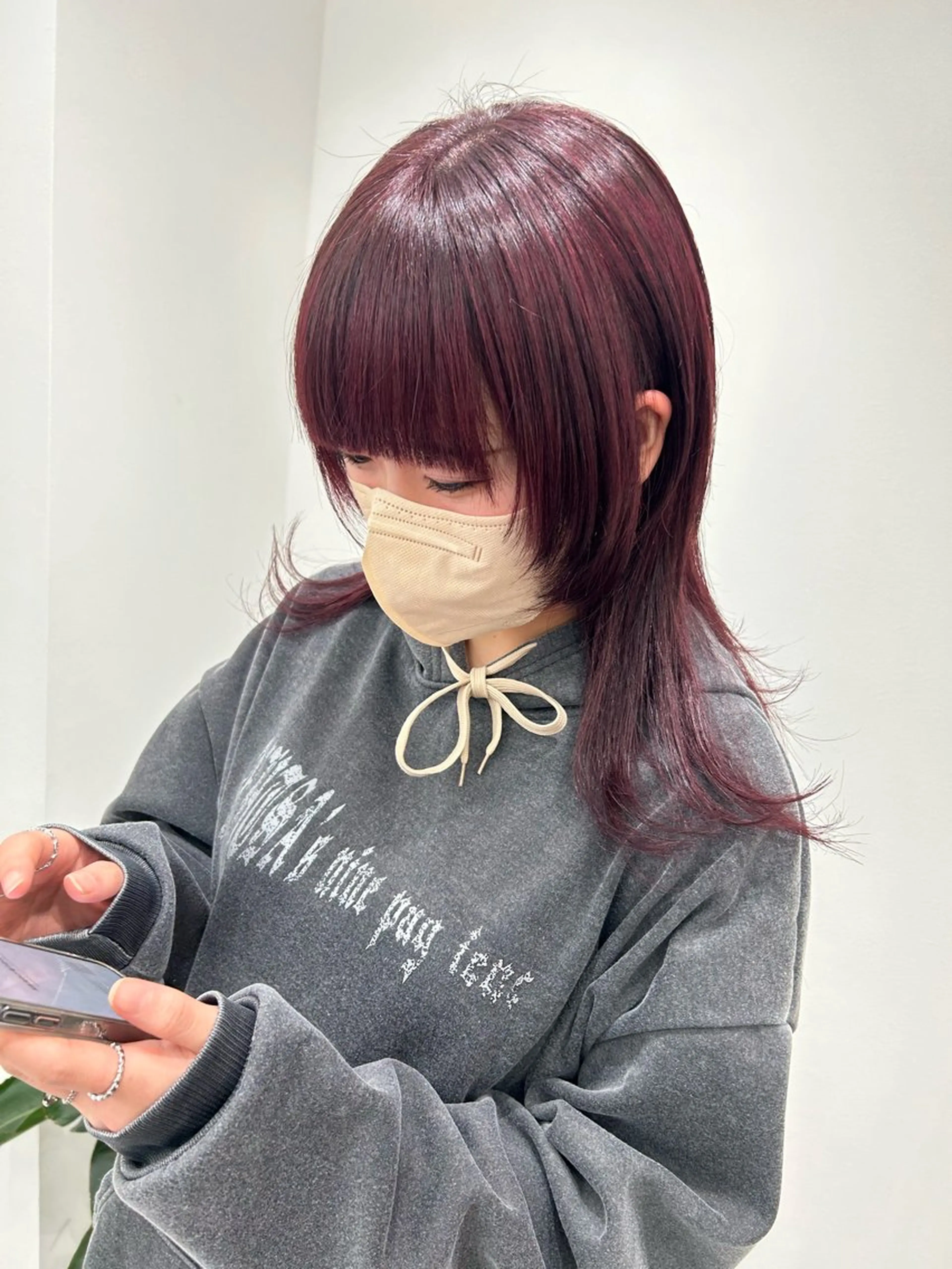 セミロング カラー レイヤー ハイトーン 暖色⭐︎KANAKOのヘアスタイル