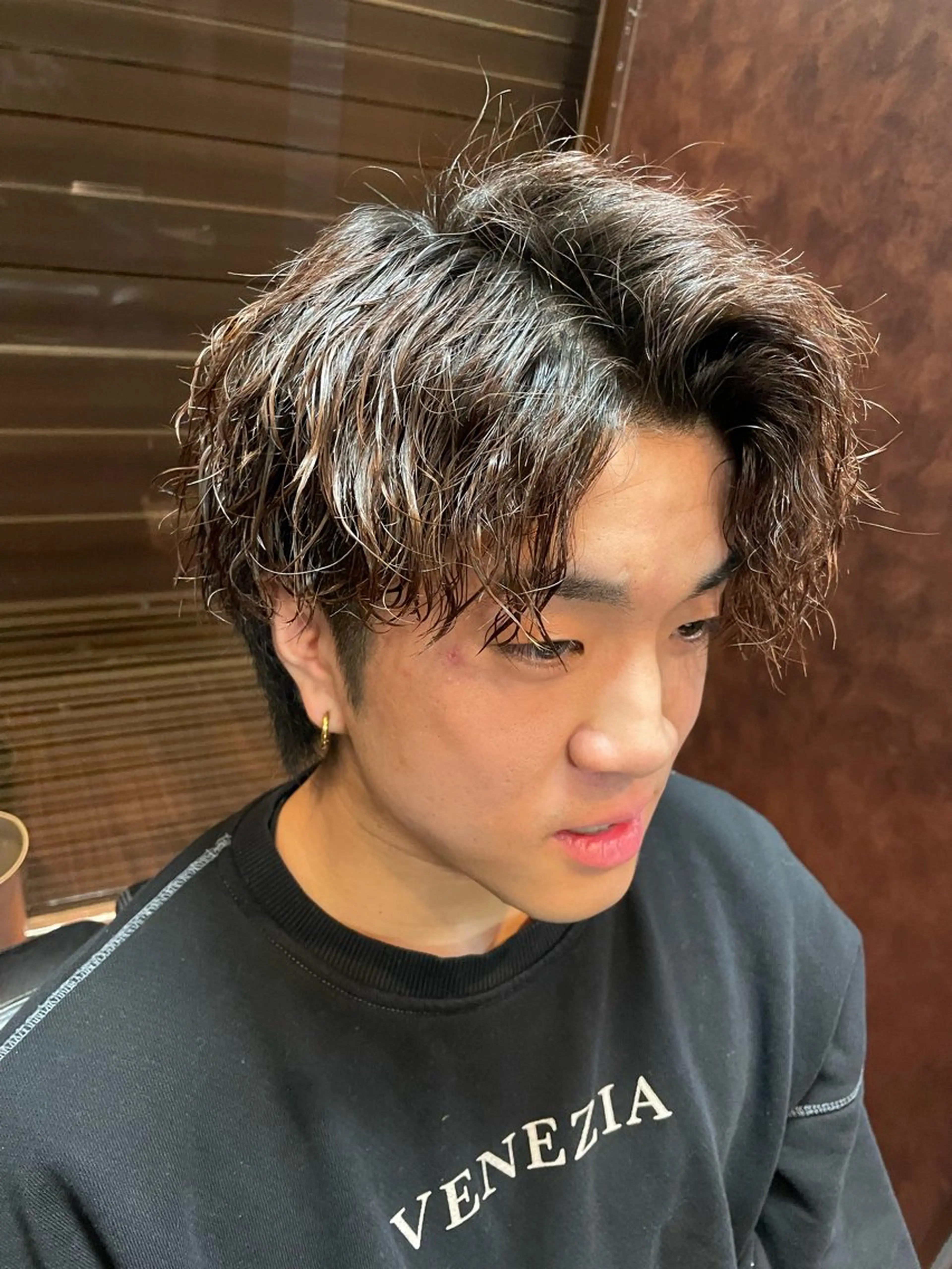 ミディアム ミディアムパーマ 染谷 翔のヘアスタイル