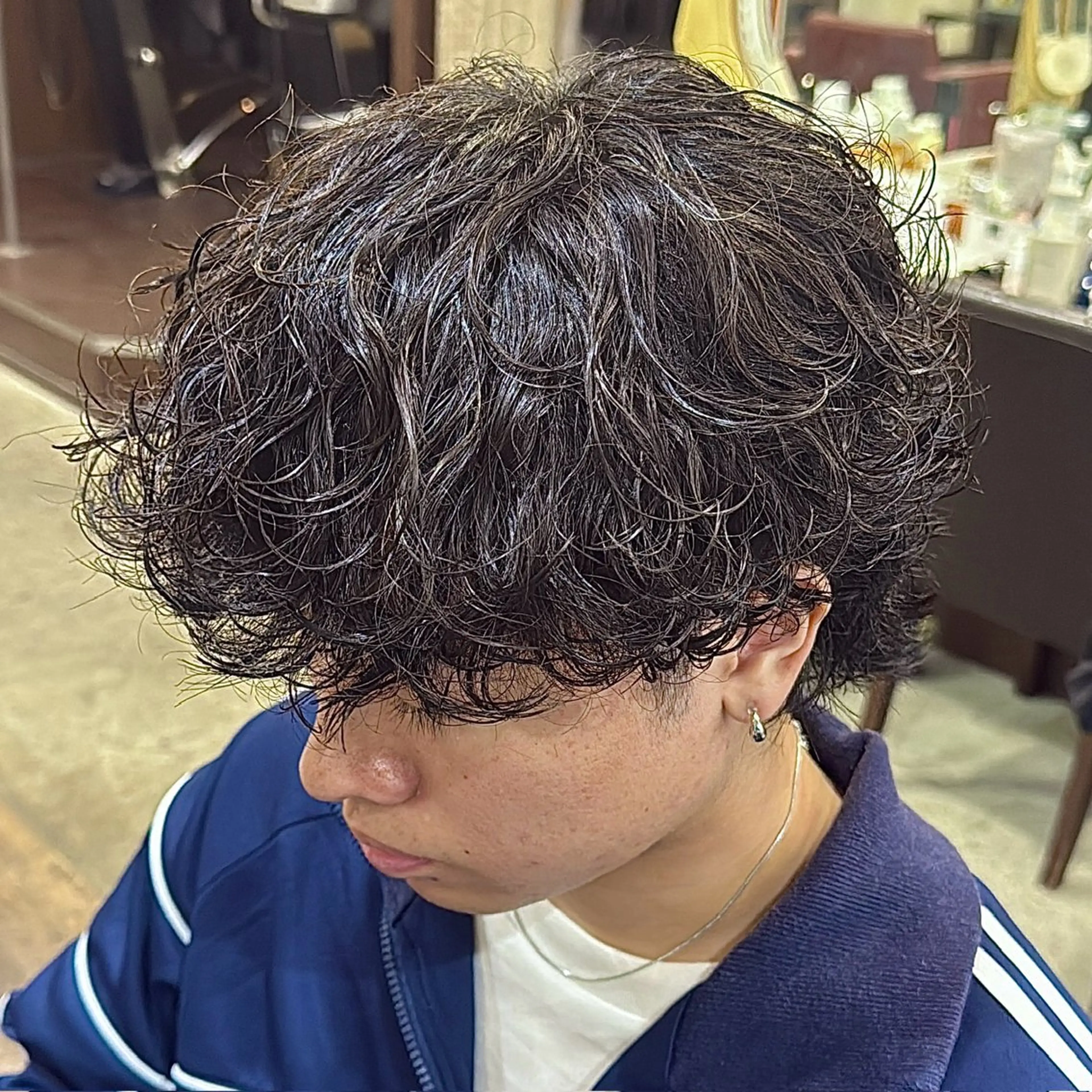 パーマ メンズ 波巻きパーマ メンズウルフカット ウルフカット カット パーマ スペインカール/ サーフカール/RYUのヘアスタイル