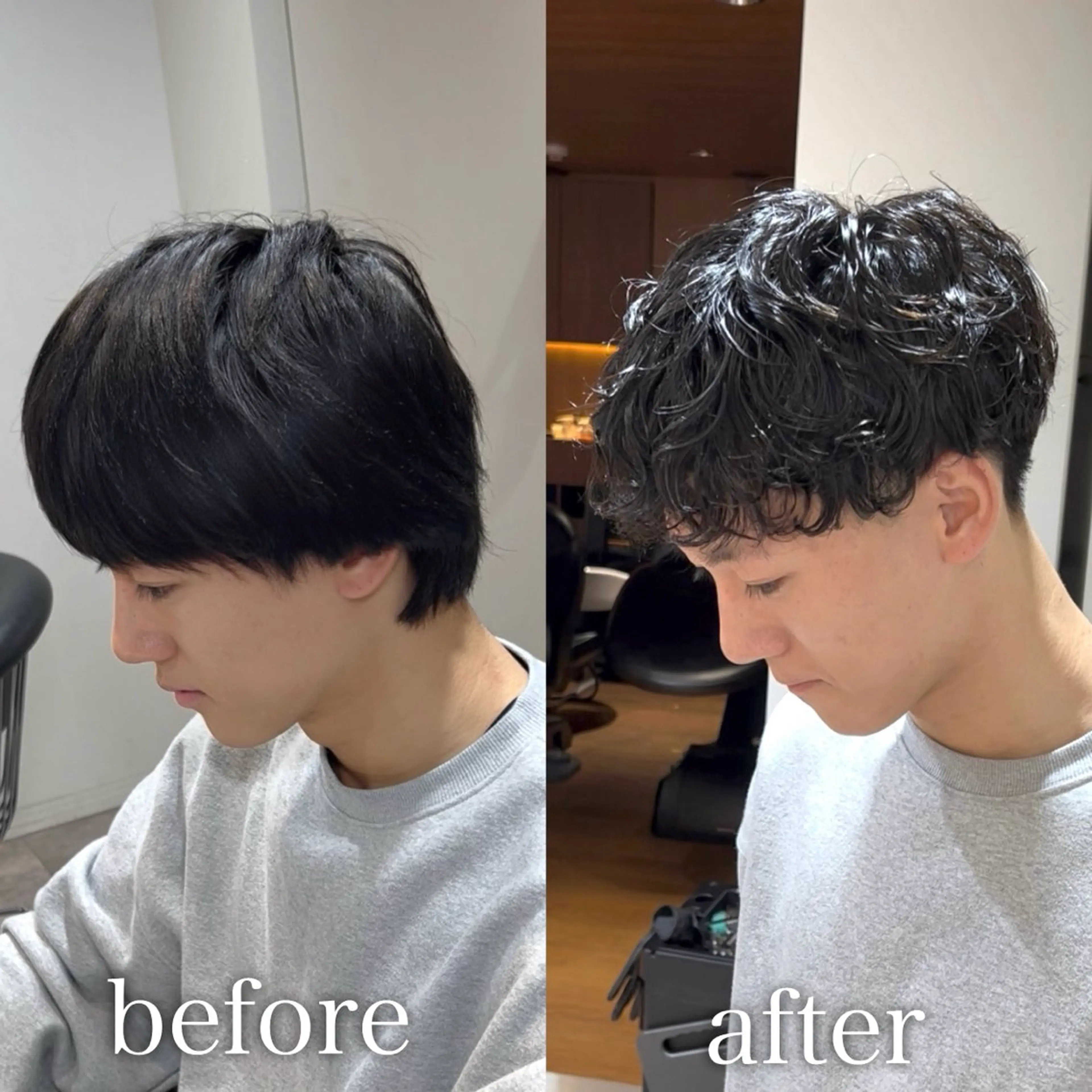 パーマ メンズ メンズブリーチ ダウンパーマ メンズハイトーン カルマパーマ メンズ韓国風 【メンズ特化⚡️】 曲がる矯正/千原涼麻のヘアスタイル