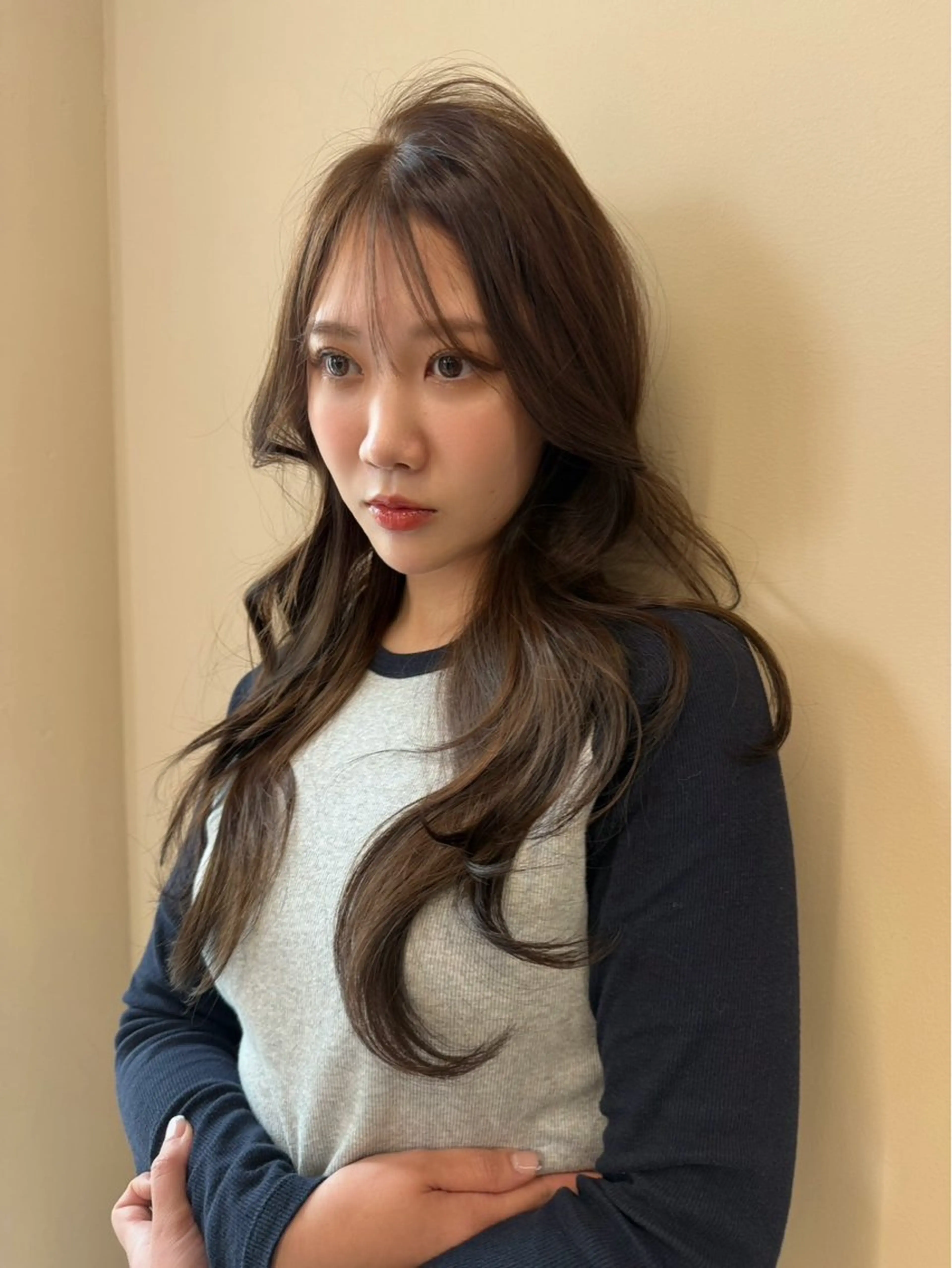 ロング ヘアカラー 梅田/ハイトーン/ 透明感カラー/縮毛のヘアスタイル