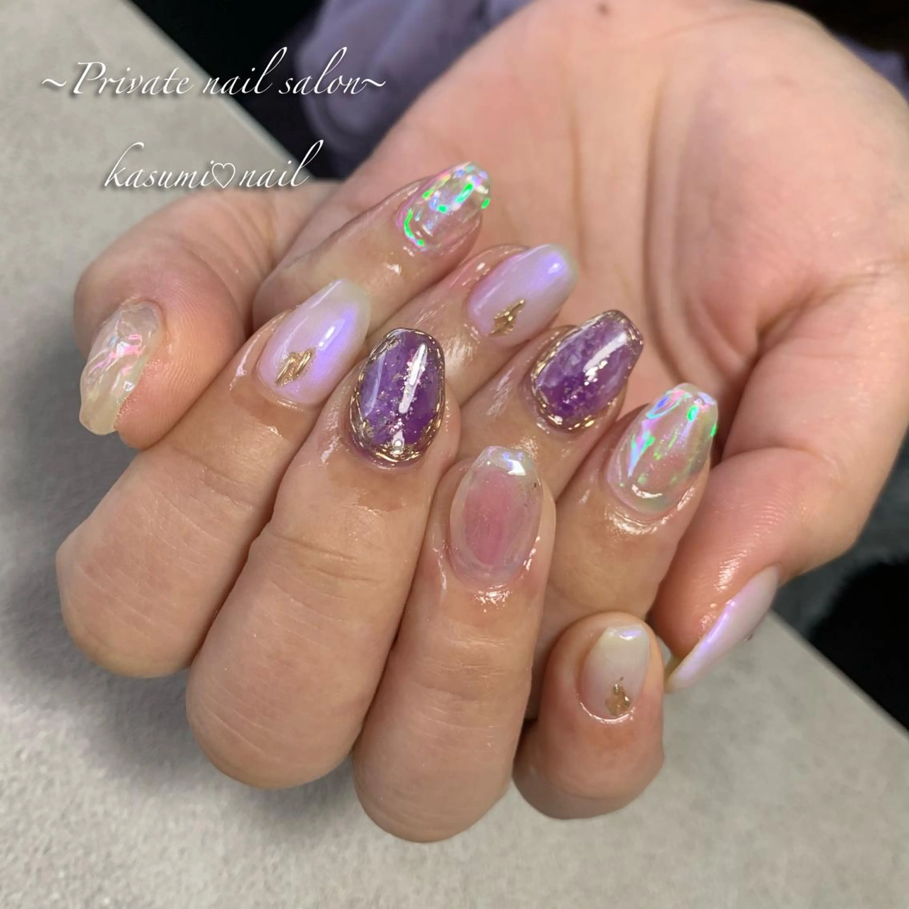 ネイル ラメ(グリッター) マグネットネイル ミラーネイル ニュアンスネイル 冬ネイル KASUMI♡ Nailのネイルデザイン
