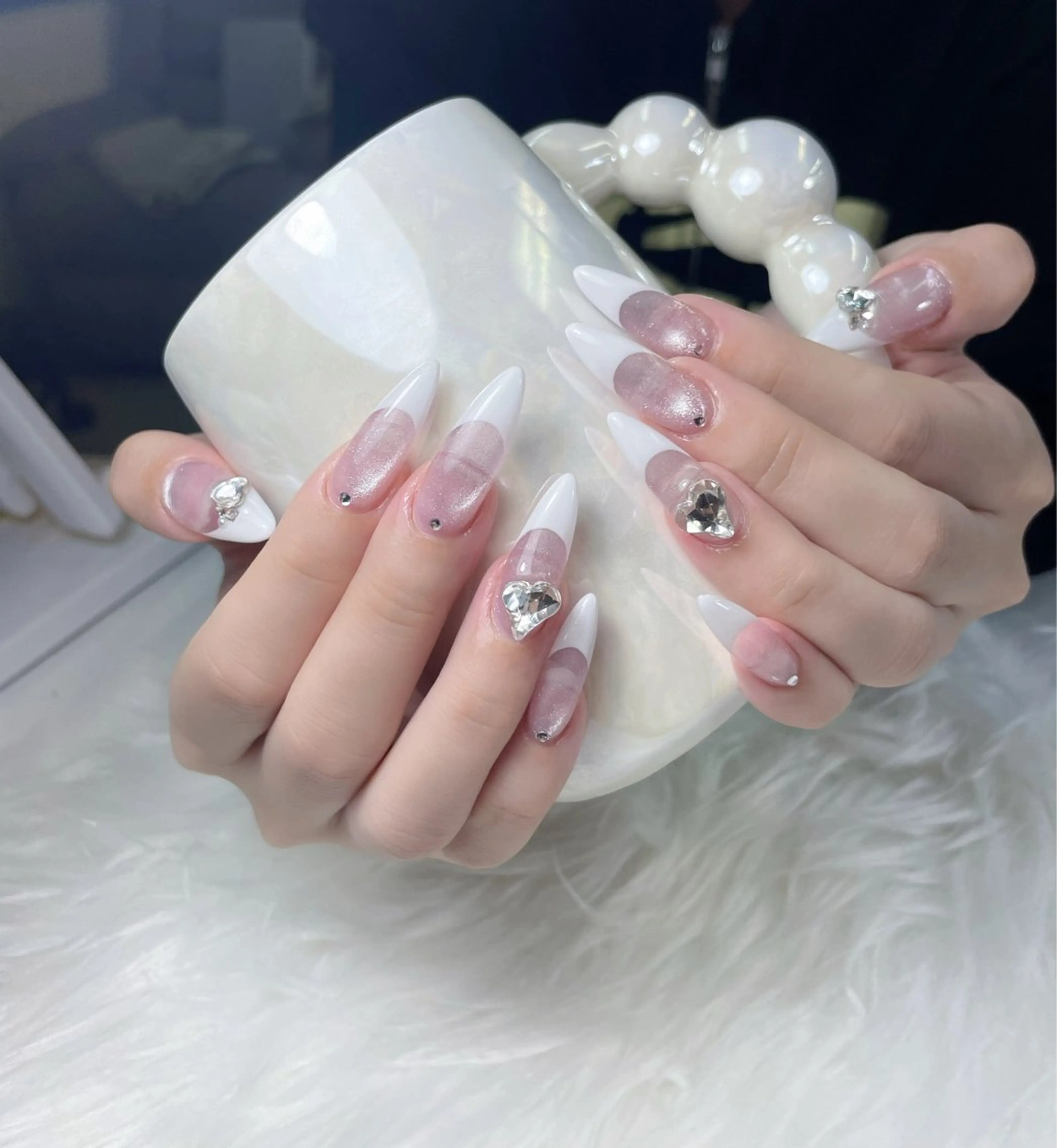 ネイル アートネイル クリアネイル ゴールド グリーン 韓国ネイル ハンドネイル King Nail_Salonのネイルデザイン