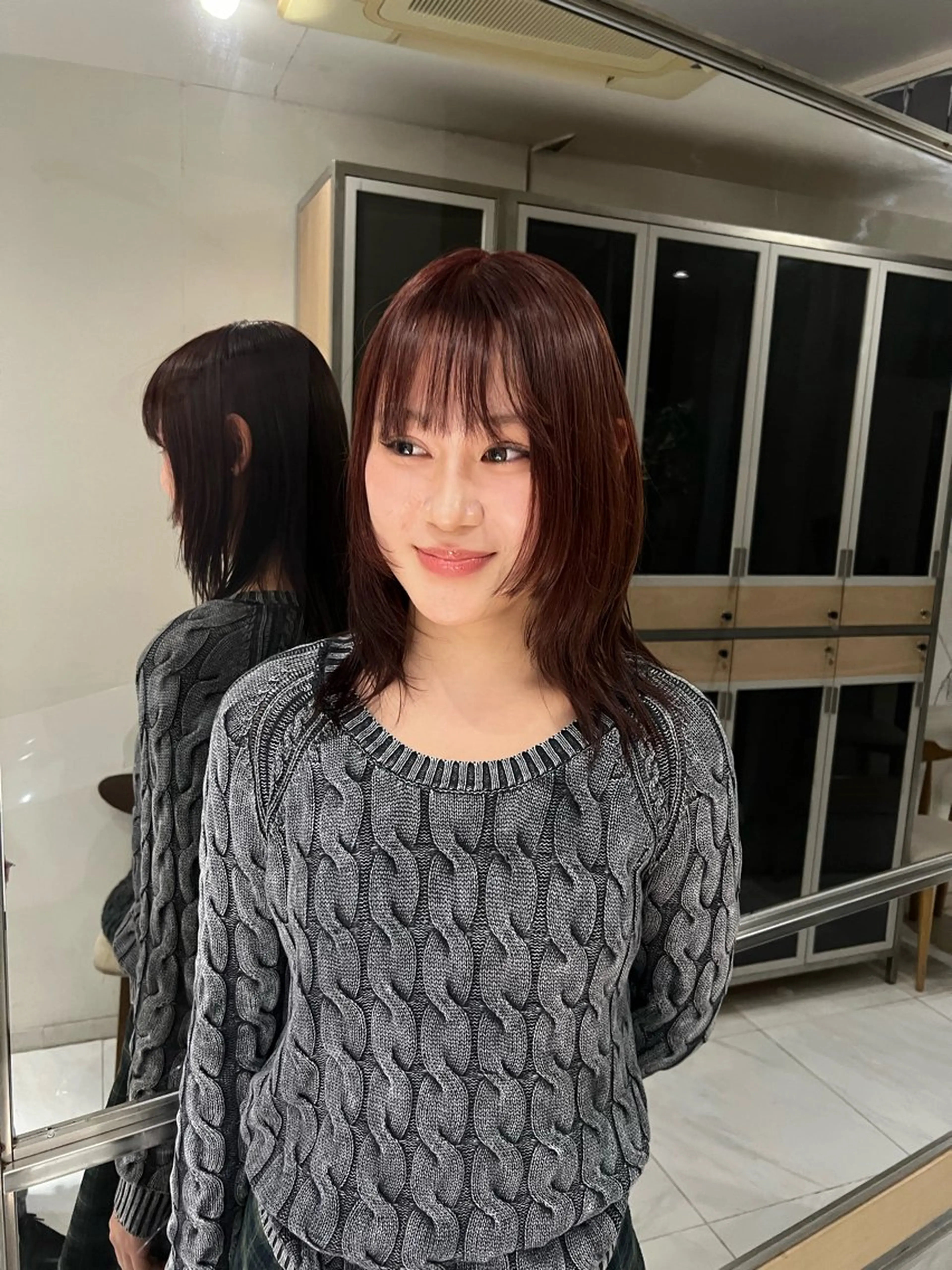 ミディアム レッドブラウン ヘアカラー トリートメント ヘッドスパ ヘアセット ショートカット 🦎Raitoのヘアスタイル