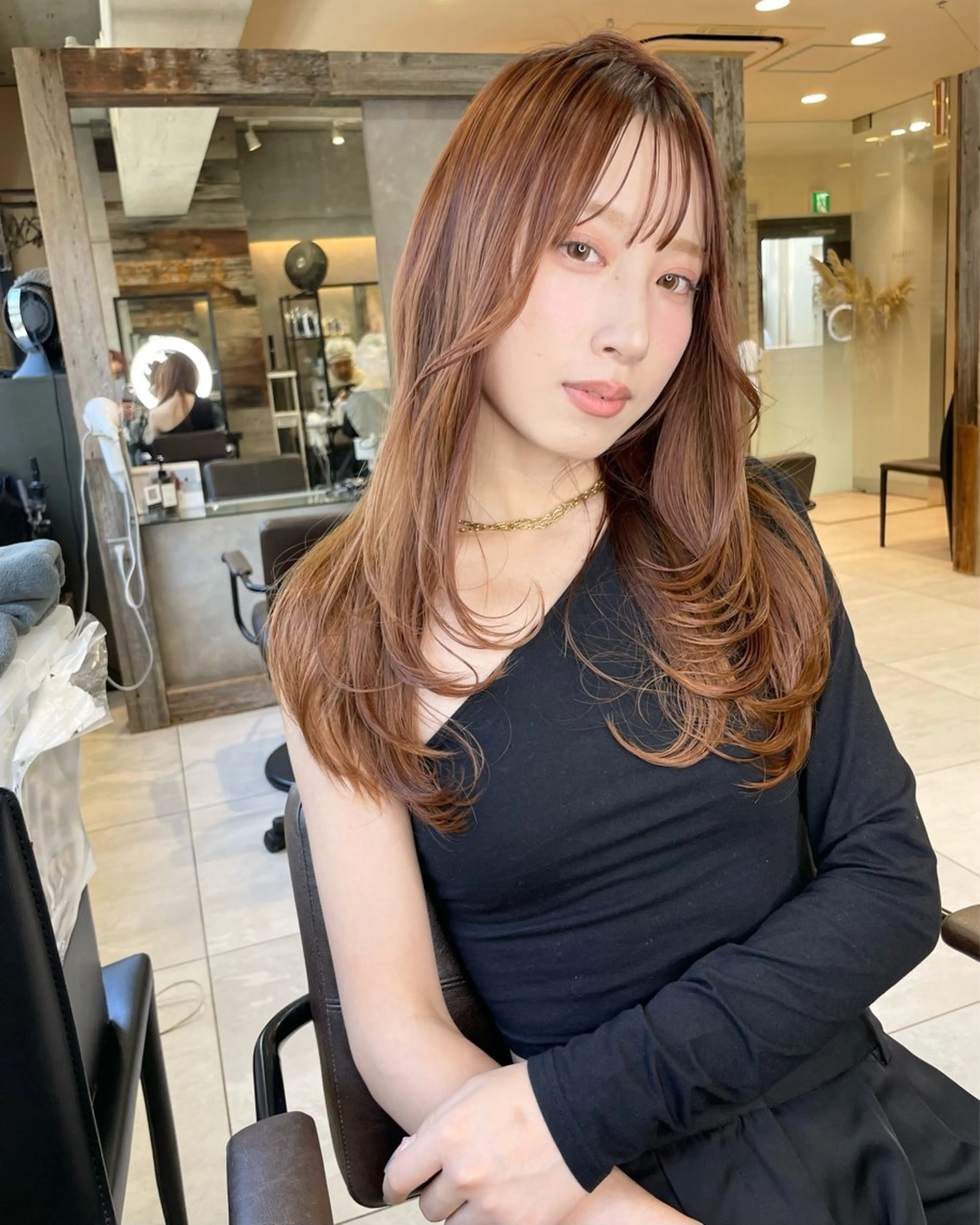 ロング カラー レイヤーカット ボブ/デザインカラー /表参道/新井美有紀のヘアスタイル