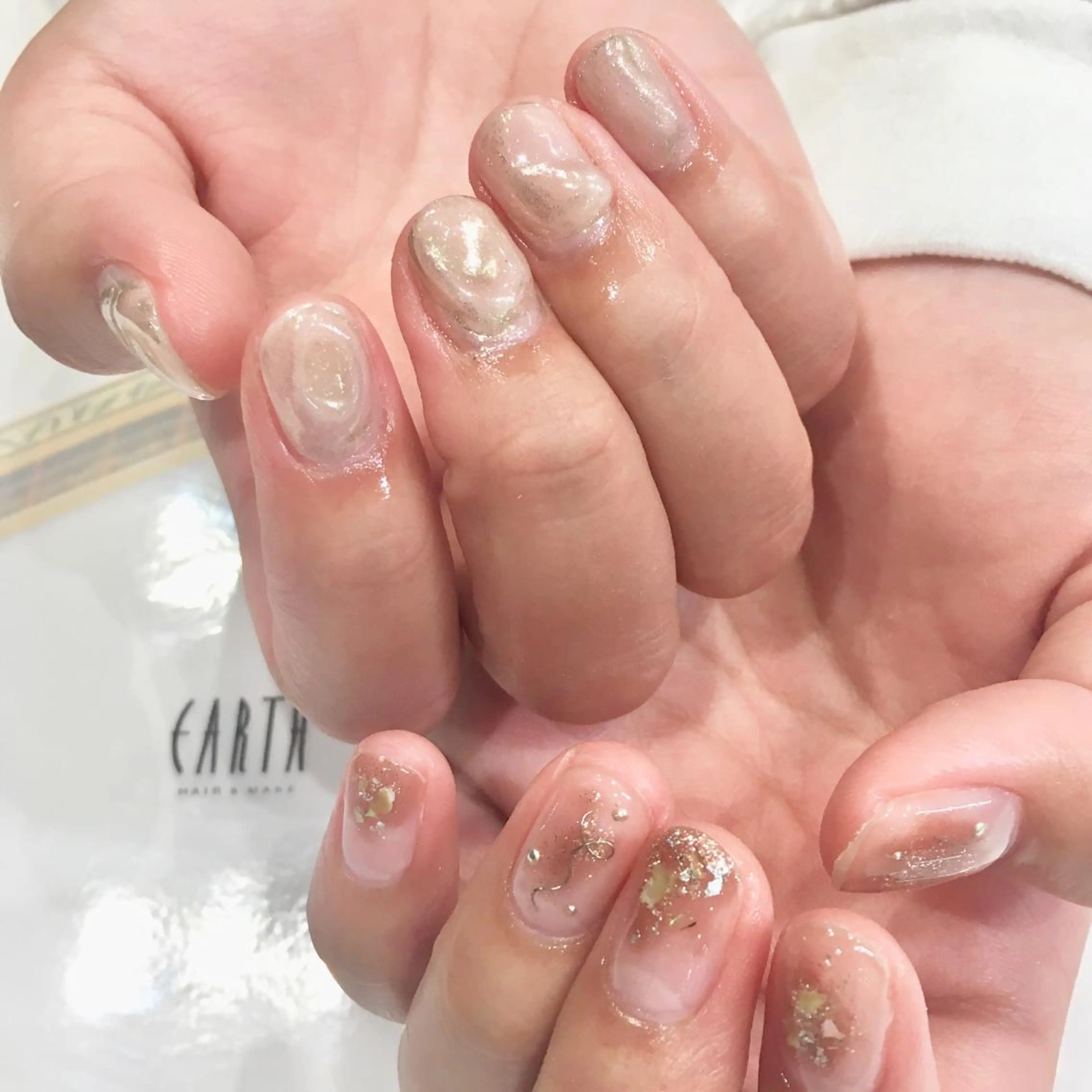 ネイル ブラウン ニュアンスネイル ハンドネイル 佐藤 まりえのネイルデザイン