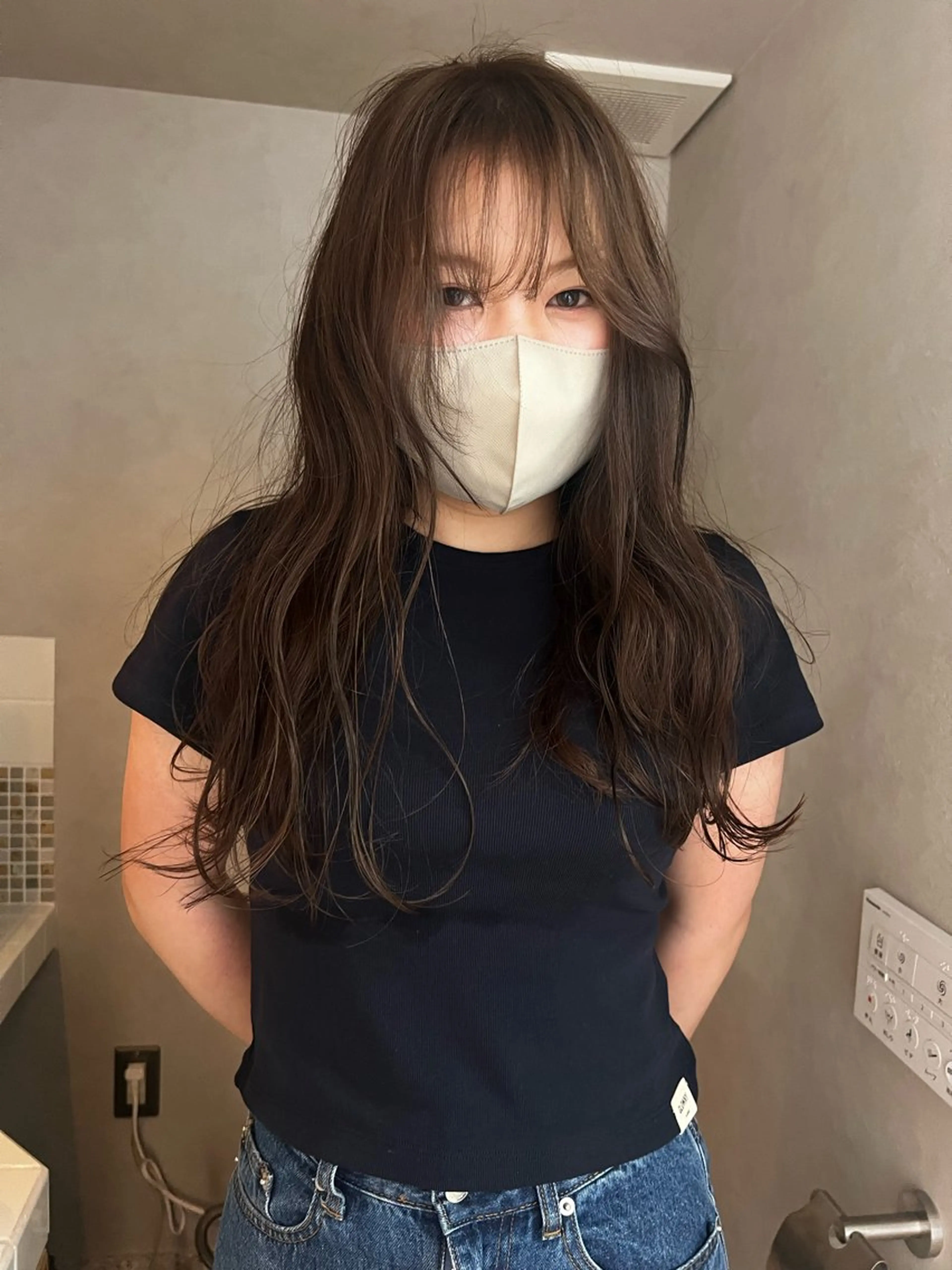 ロング カラー nishido ハイライト/パーマのヘアスタイル