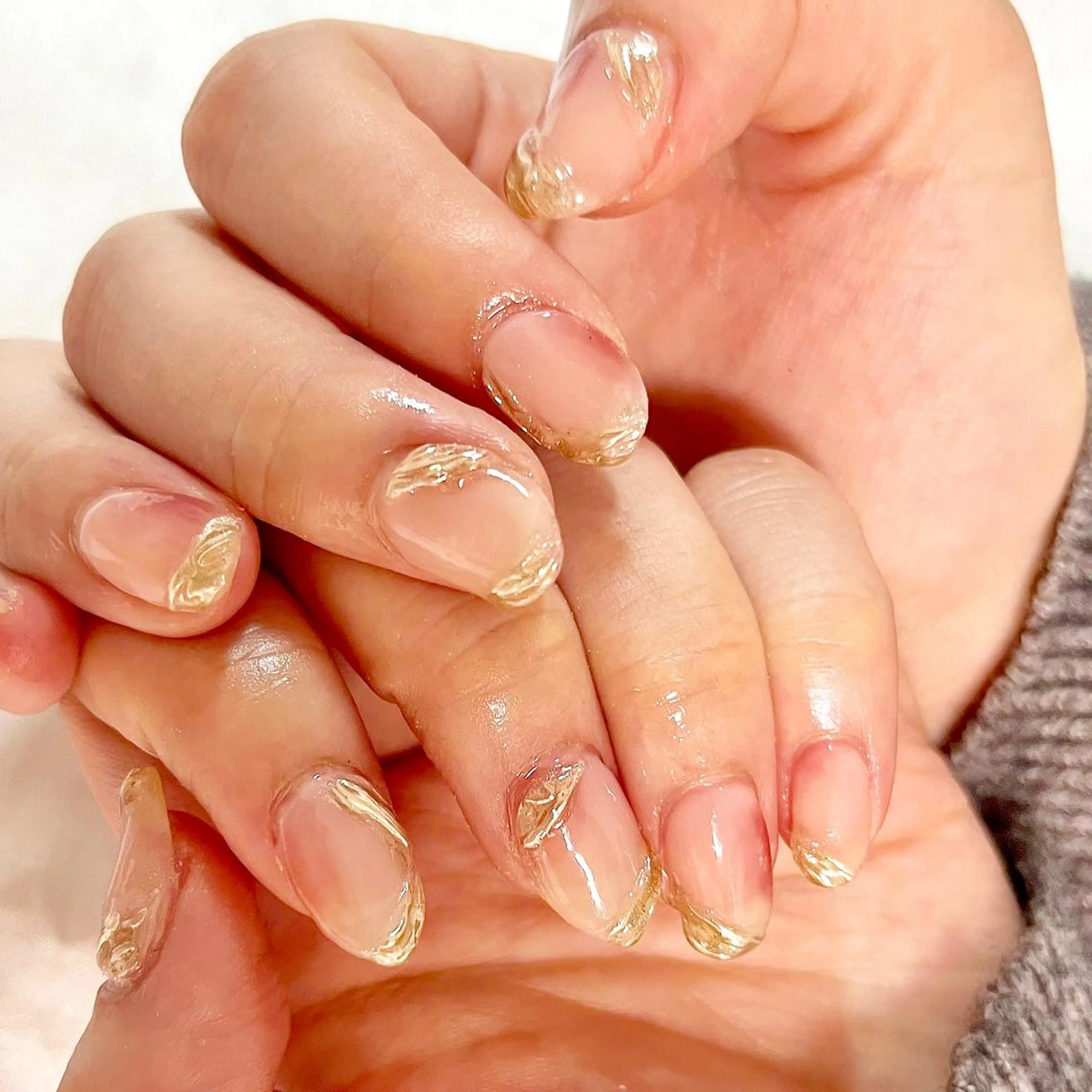 ニュアンス×ミラーネイルの写真