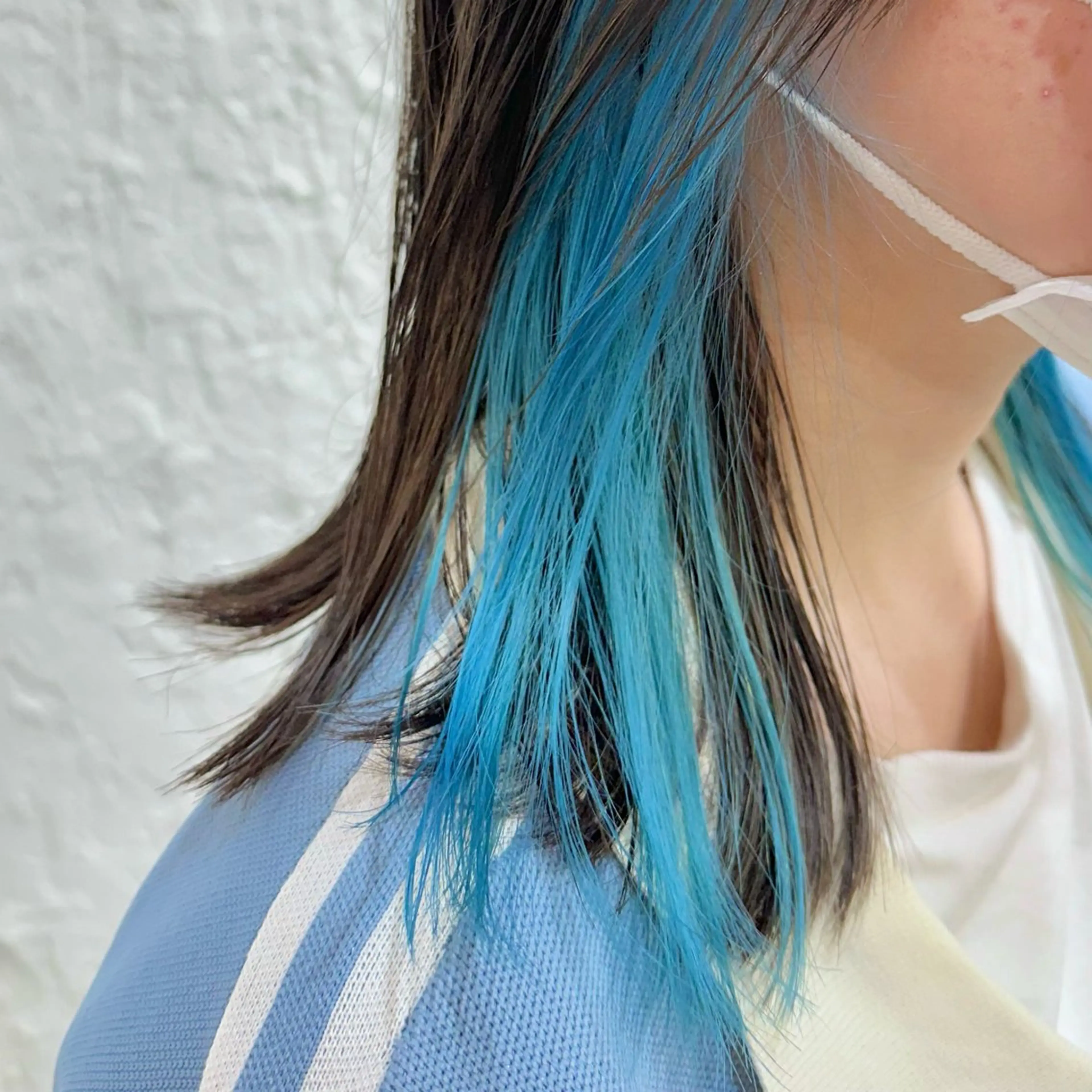 ミディアム カラー ブリーチ ブルーカラー ケアブリーチ デザインカラー インナーカラー カット ヘアカラー トリートメント インナーカラー/レイ ヤーカット♡/マキシのヘアスタイル