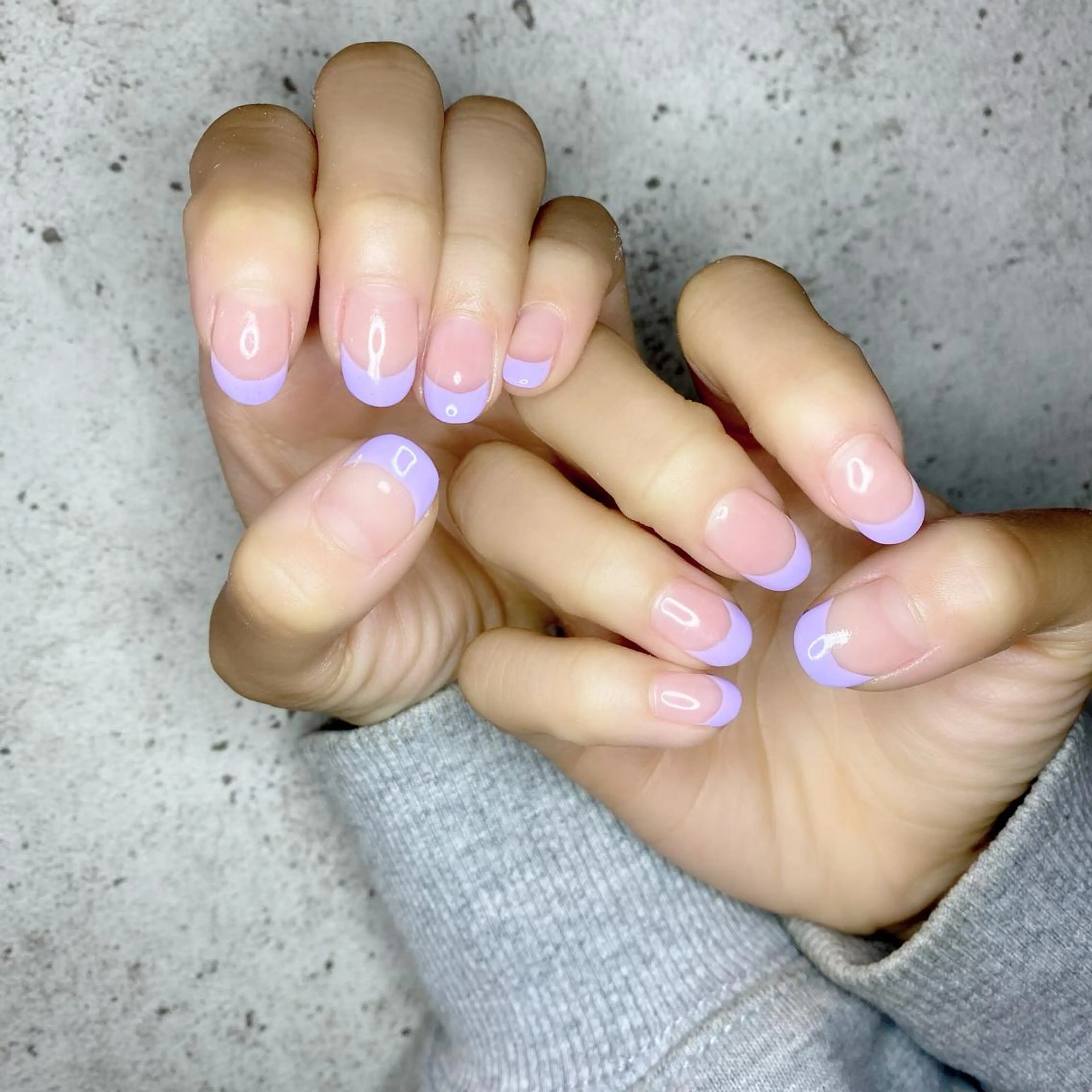 ミディアム カラー パーマ ヘアアレンジ キッズ ネイル マツエク・マツパ アイブロウ パープルカラー フットネイル フレンチネイル パステルネイル パープル Salon Ｋのネイルデザイン