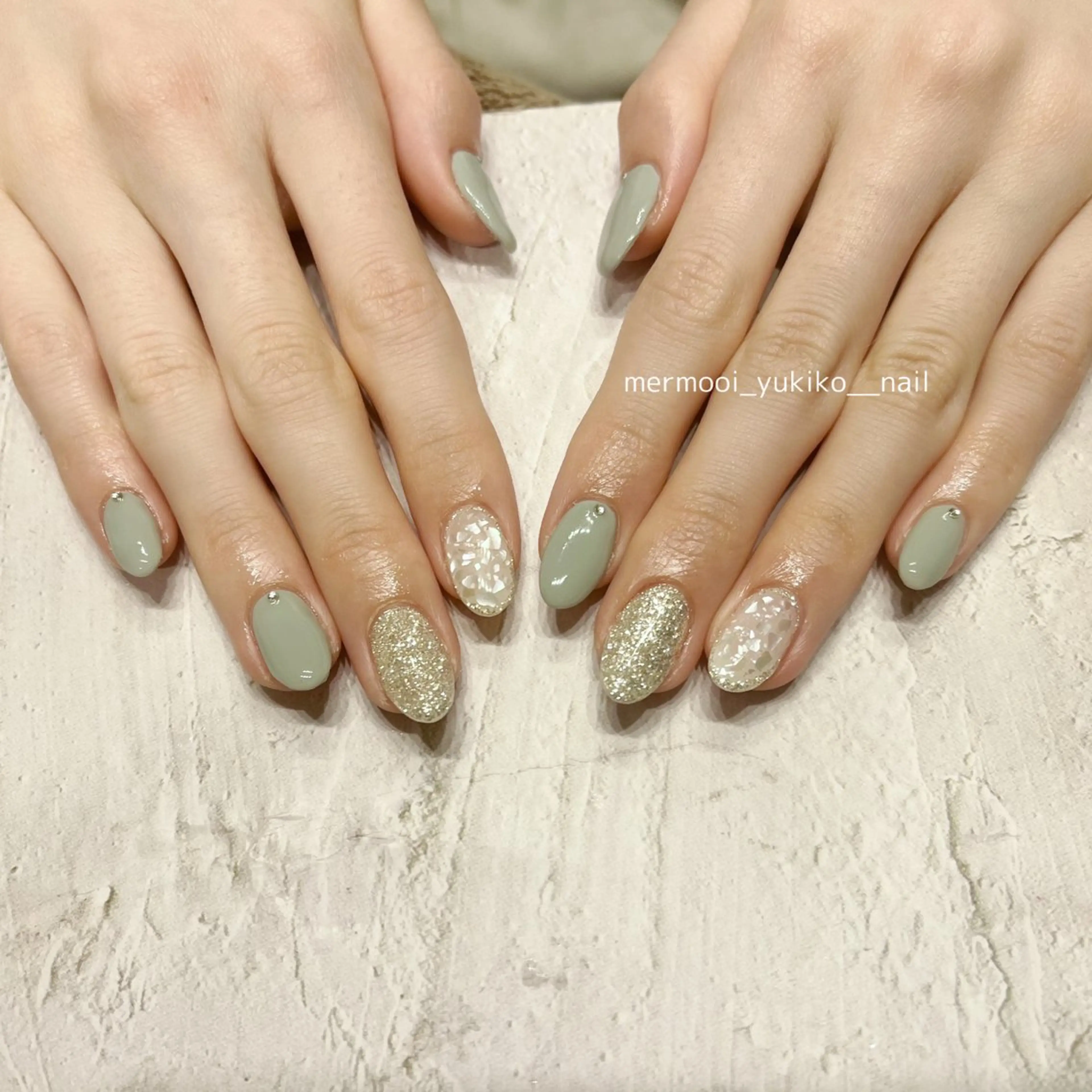 ネイル アートネイル ジェルネイル 韓国ネイル ラメ(グリッター) ニュアンスネイル melumooi nailのネイルデザイン