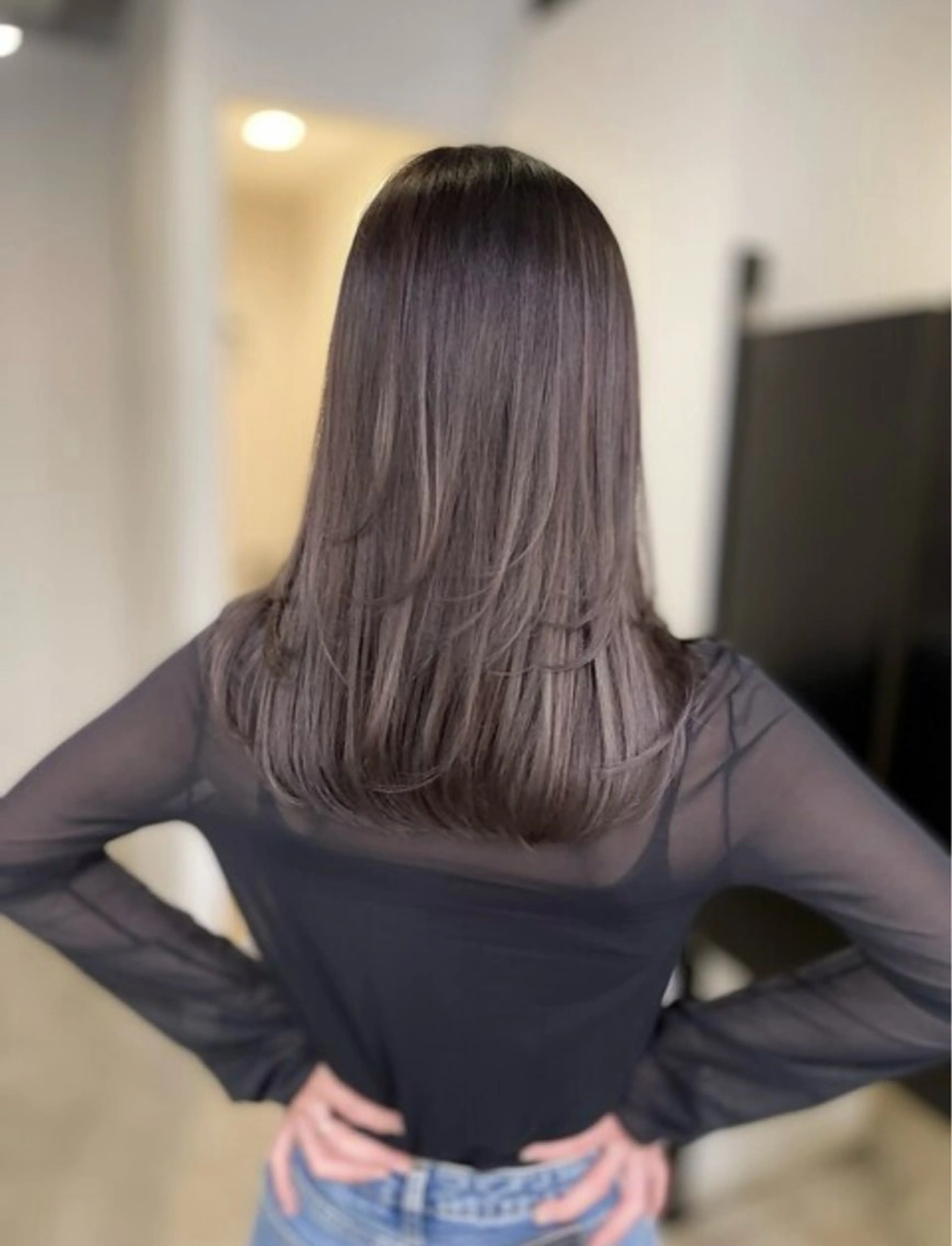 セミロング カラー カット ヘアカラー トリートメント 透明感カラー・ 髪質改善🩵イケダのヘアスタイル