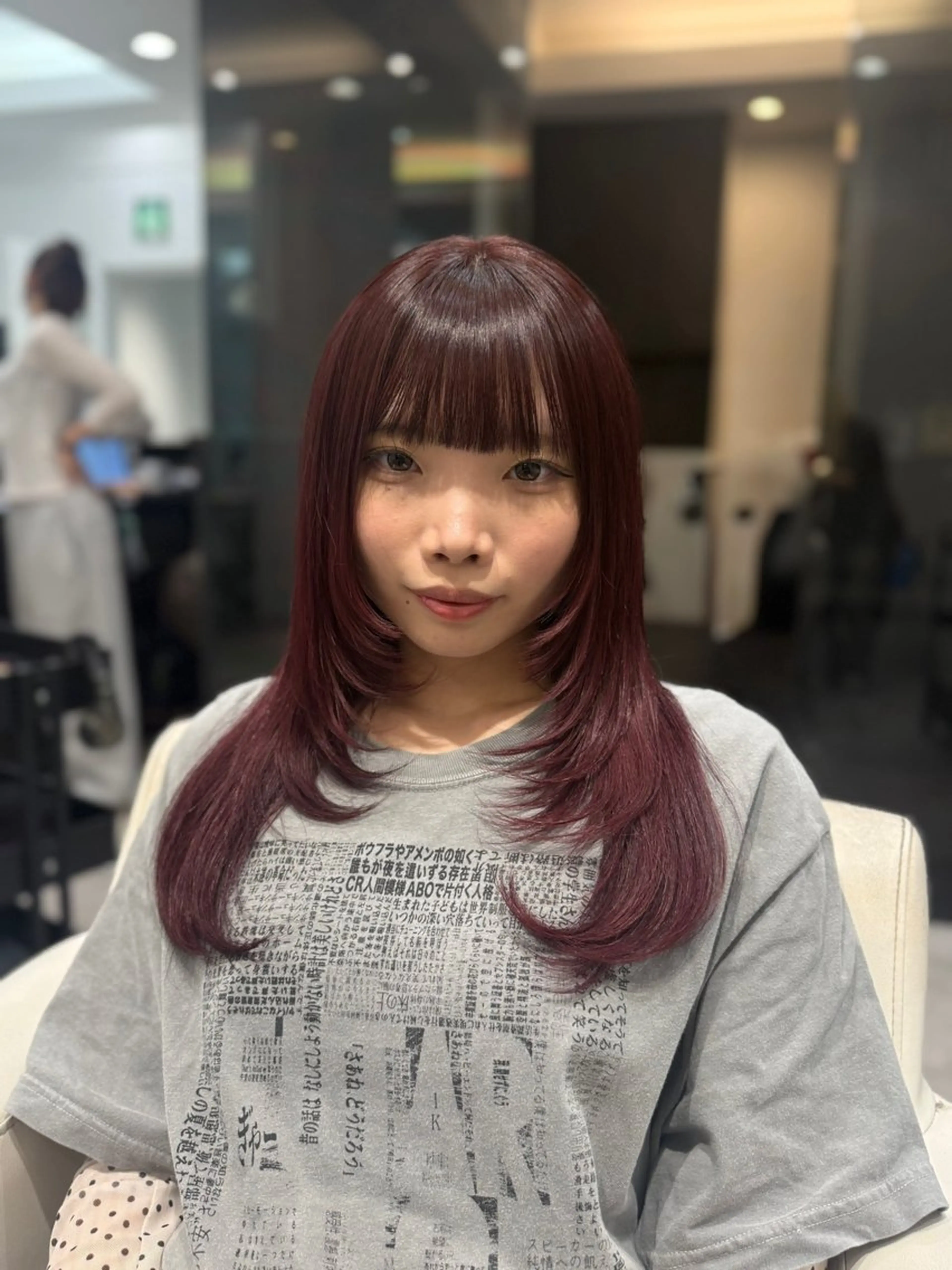 ロング カラー レッドカラー カット ヘアカラー トリートメント 渋谷髪質改善/縮毛 矯正/かすが🪽🫧のヘアスタイル