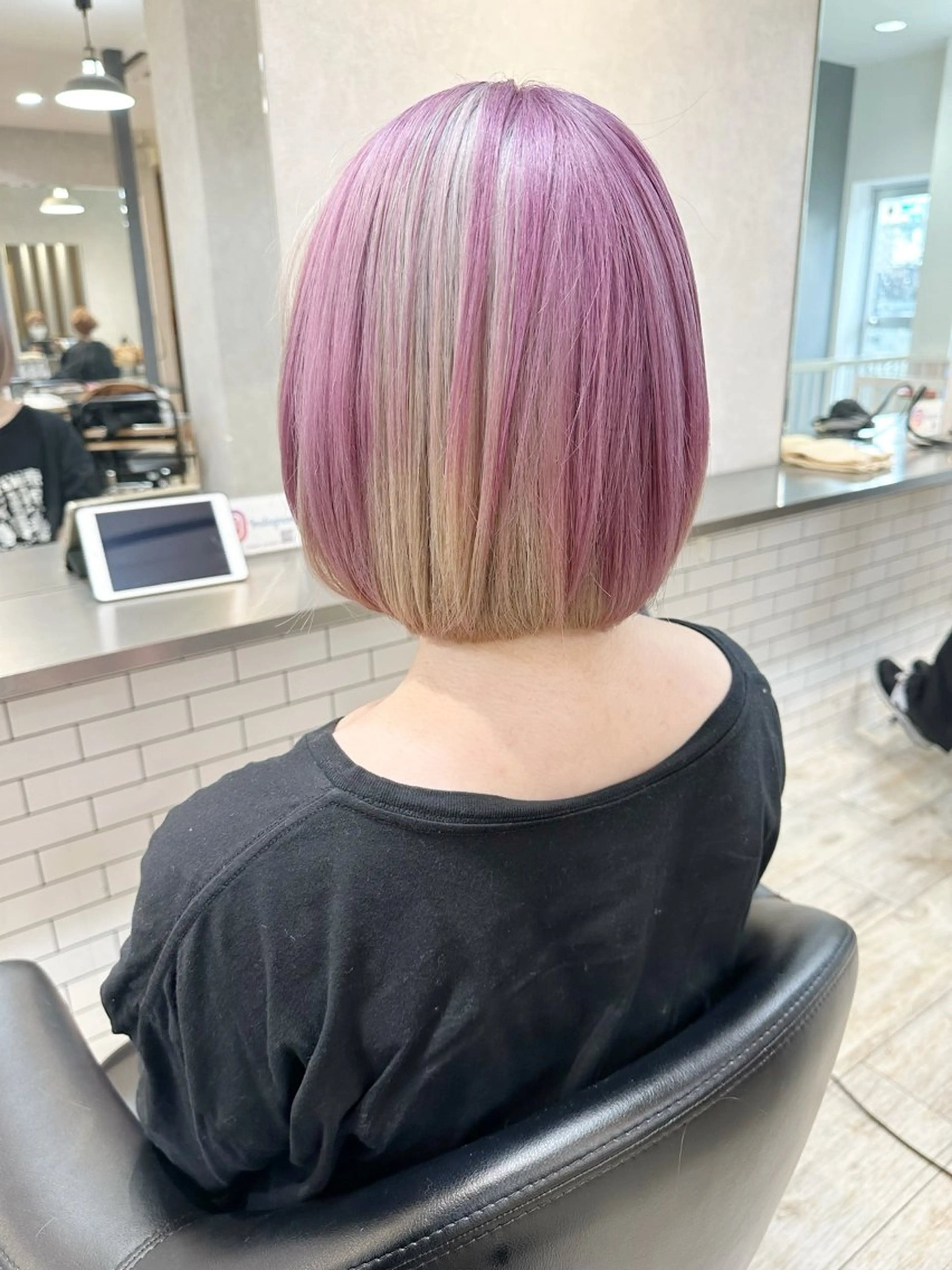 ミディアム カラー レイヤーブリーチ特化 ホワイト専門/岸のヘアスタイル