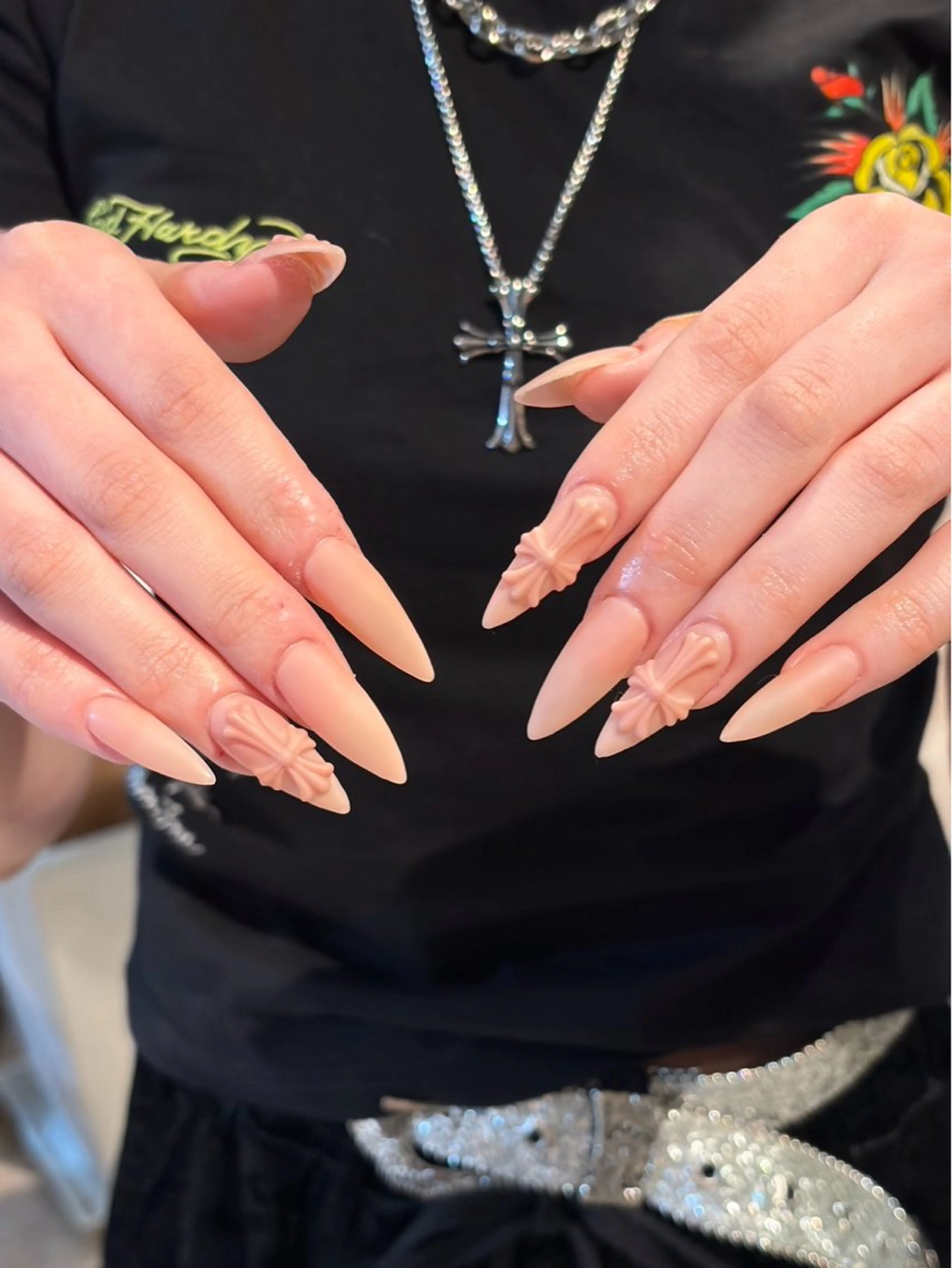 練習モデルオフなし トレンド♪ 大人気クロムネイル4個付き！長さだしワンカラー ✨𓆩 ♱ 𓆪の写真