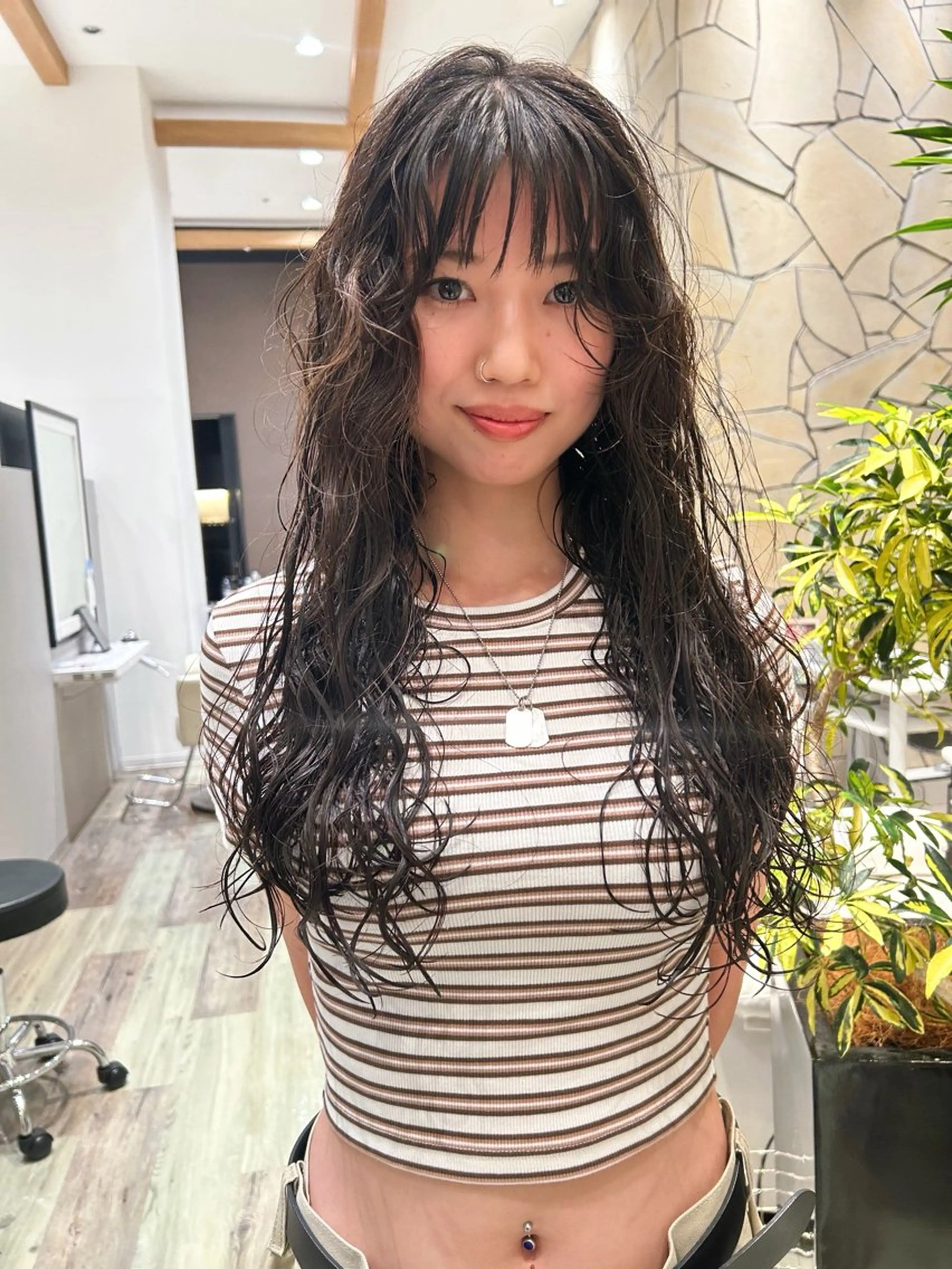 ロング パーマ ロング カット パーマ k-two☁あべの/ 艶感カラー/Touaのヘアスタイル