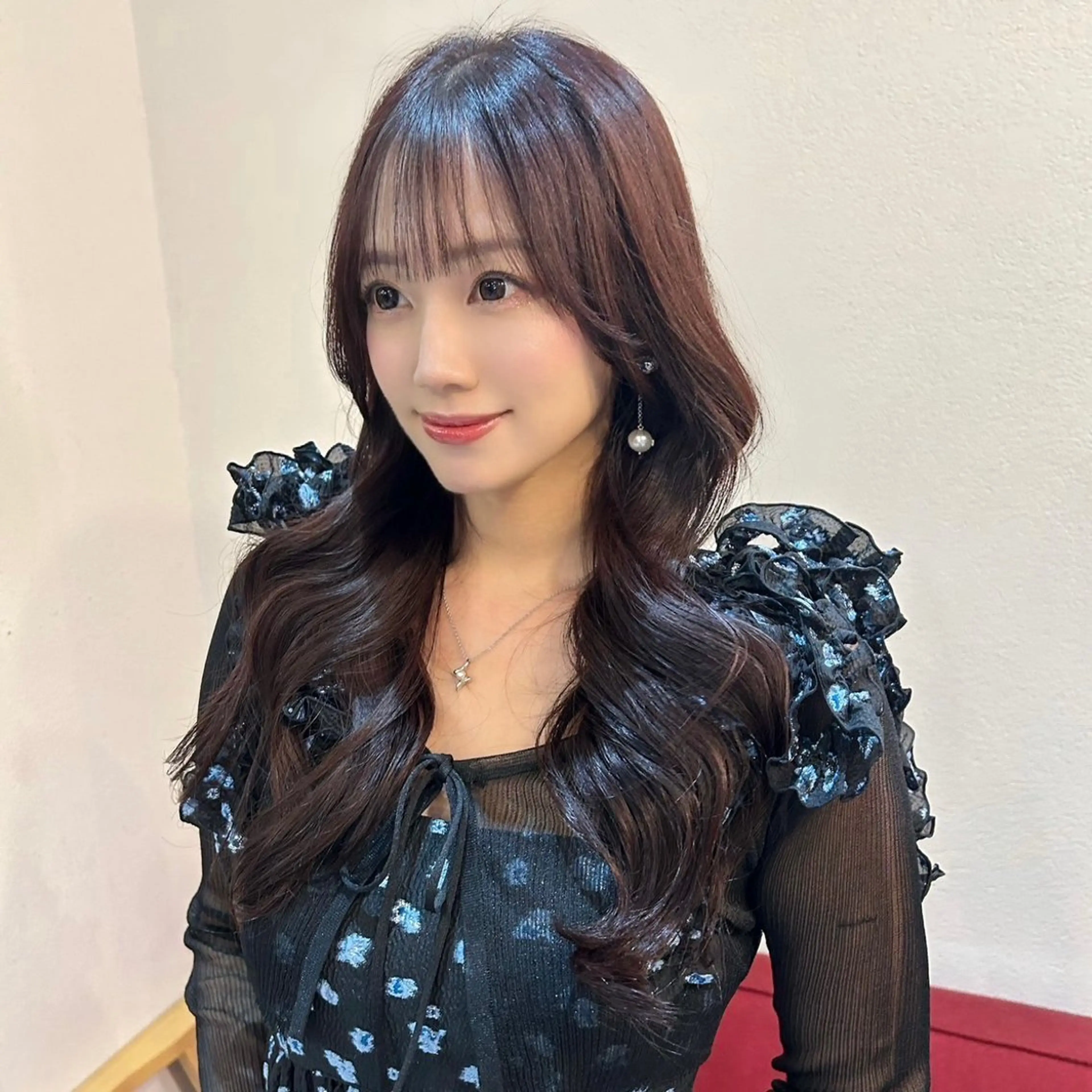 ロング カラー ninaアイドル前髪 ×透明感🎀のヘアスタイル