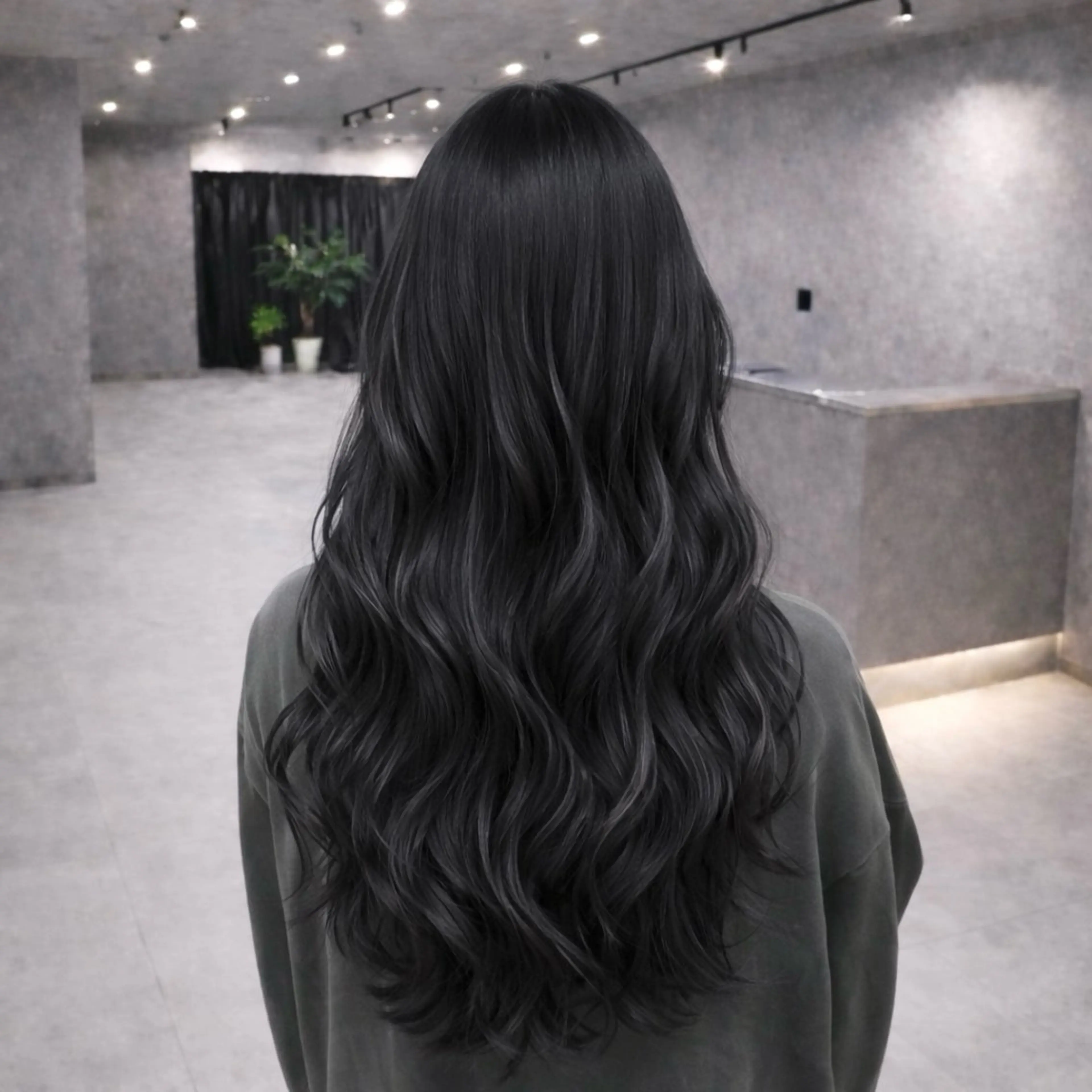 ロング エクステ 韓国風ヘア ロング カット エクステ nameless髪質 改善ブリーチ心斎橋のヘアスタイル