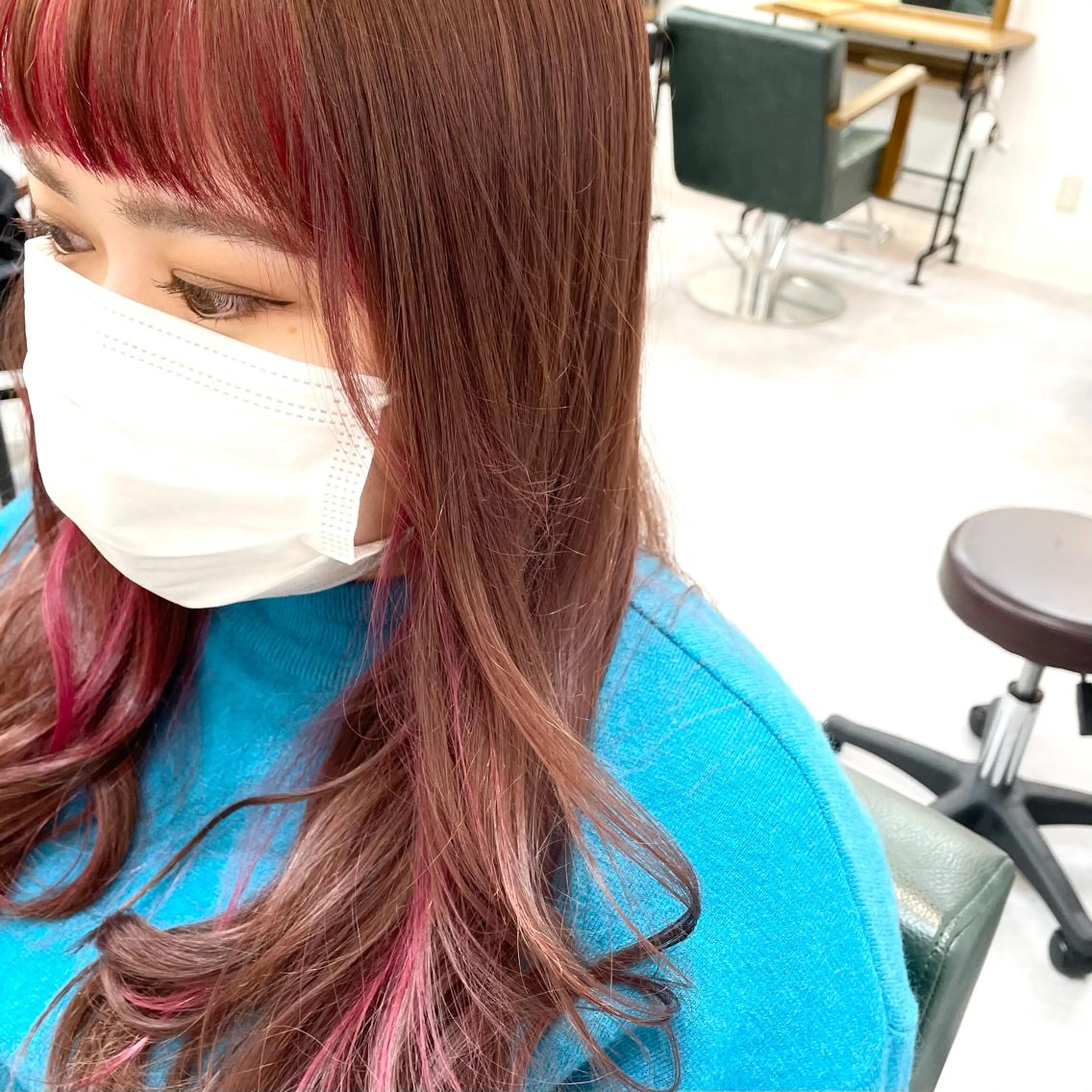 セミロング ミストバング W/LIBERTY 🌸鶴岡優のヘアスタイル