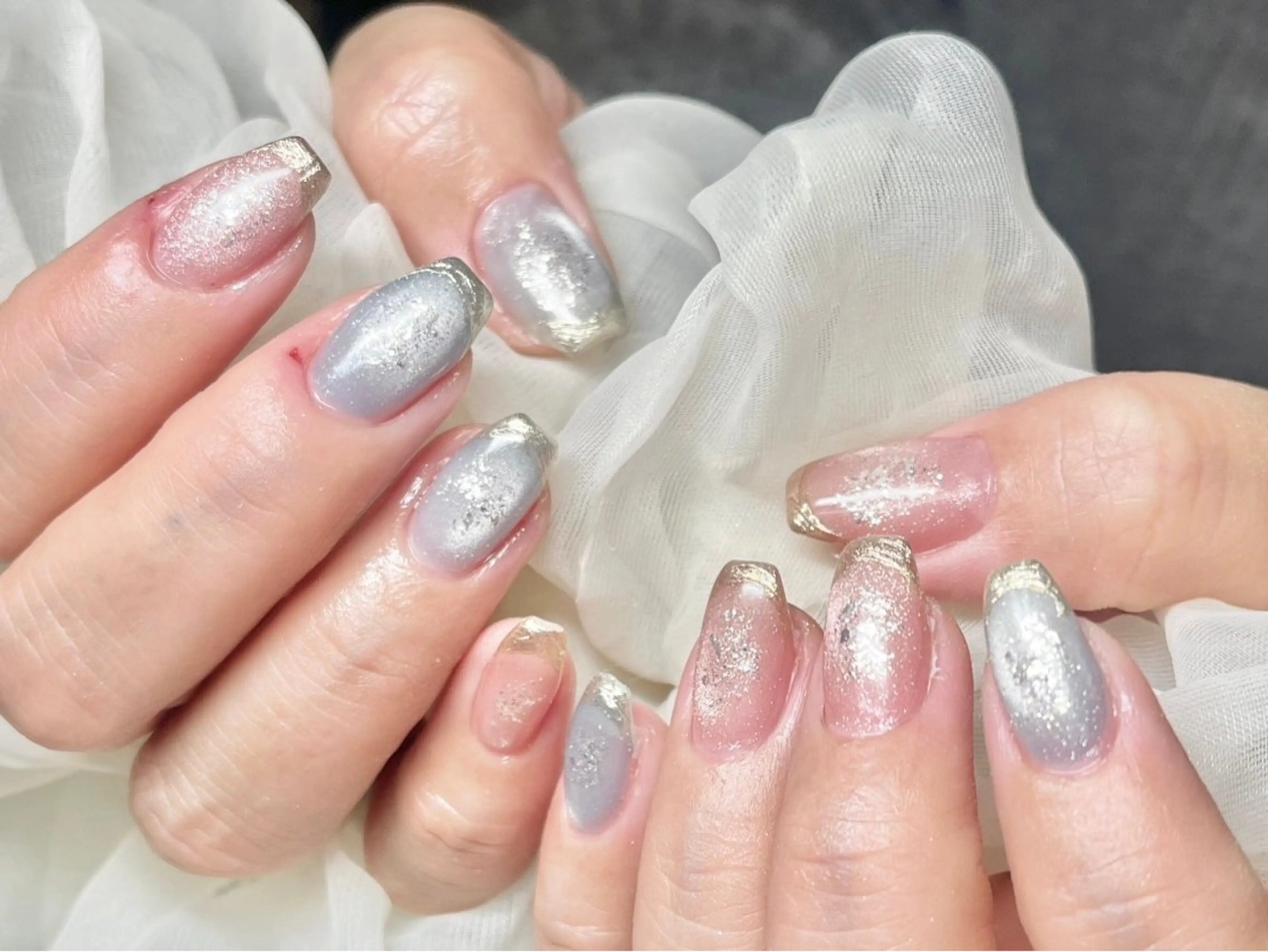 ネイル 長さ出し フレンチネイル ジェルネイル グラデーション 韓国ネイル ハンドネイル Nail&eye Belire 新宿のネイルデザイン