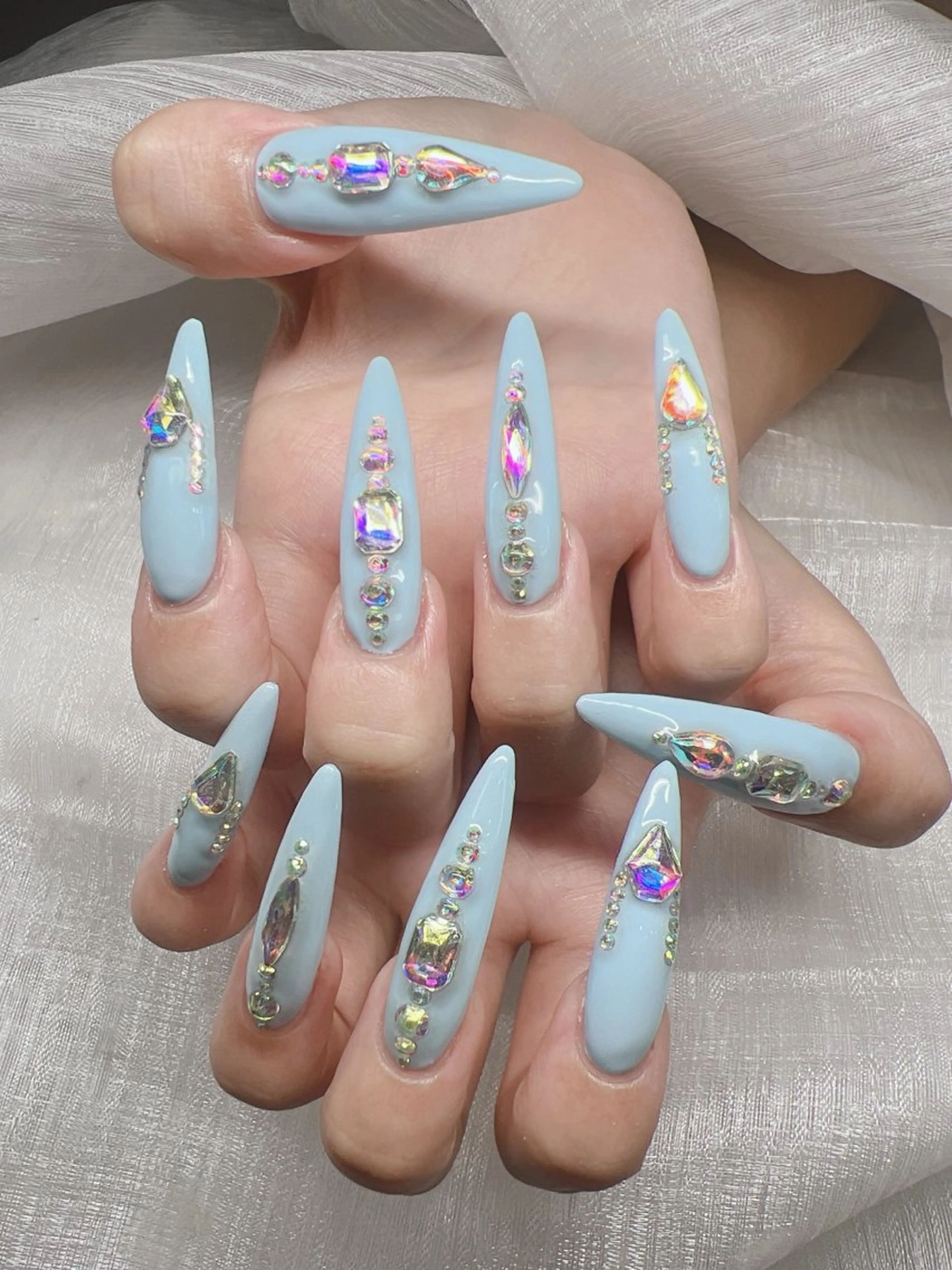 ネイル 長さ出し グラデーション キラキラネイル マグネットネイル ニュアンスネイル Lee Nails チップ長さだし専門店のネイルデザイン