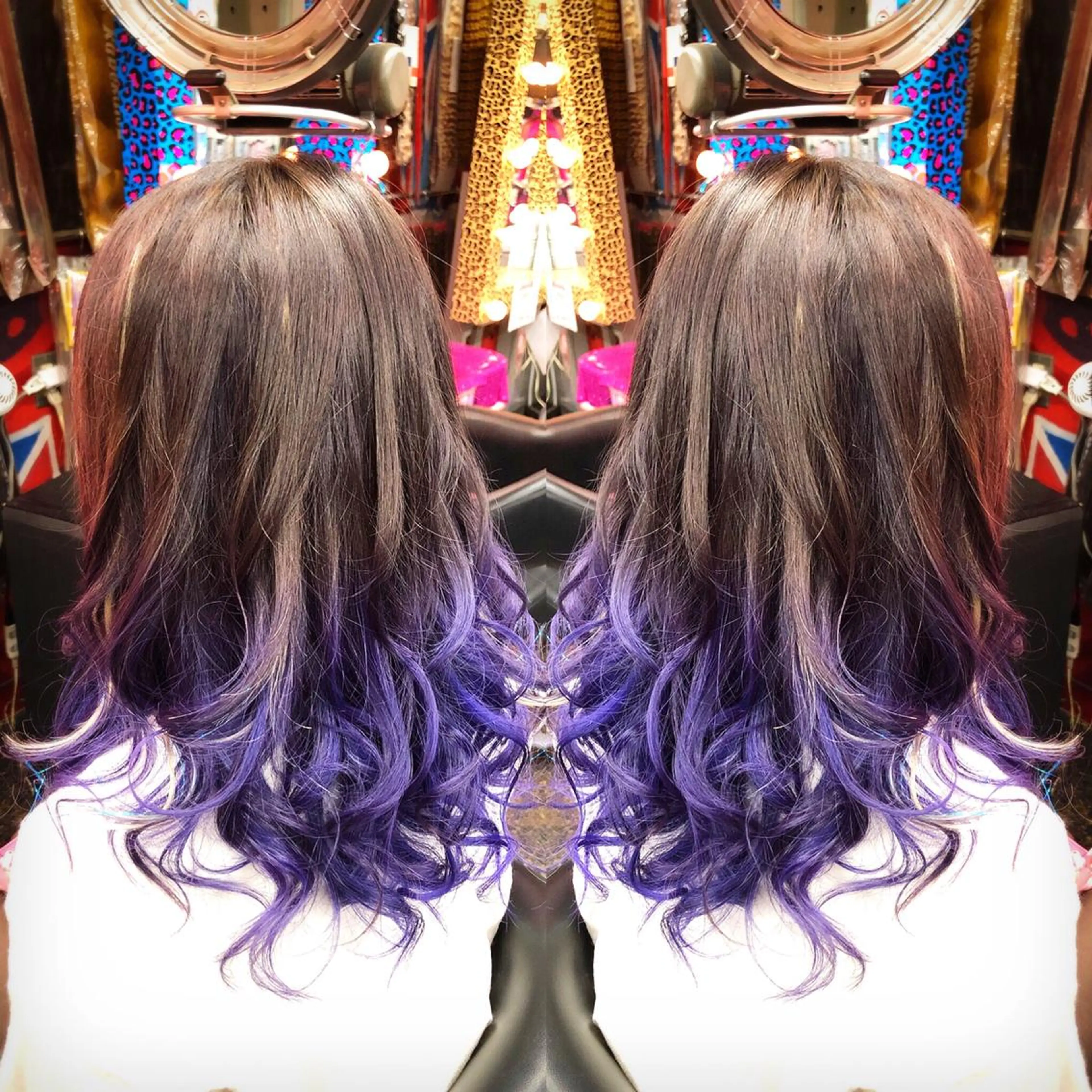 セミロング カラー ブリーチ グラデーションカラー ヘアカラー 今泉 周のヘアスタイル