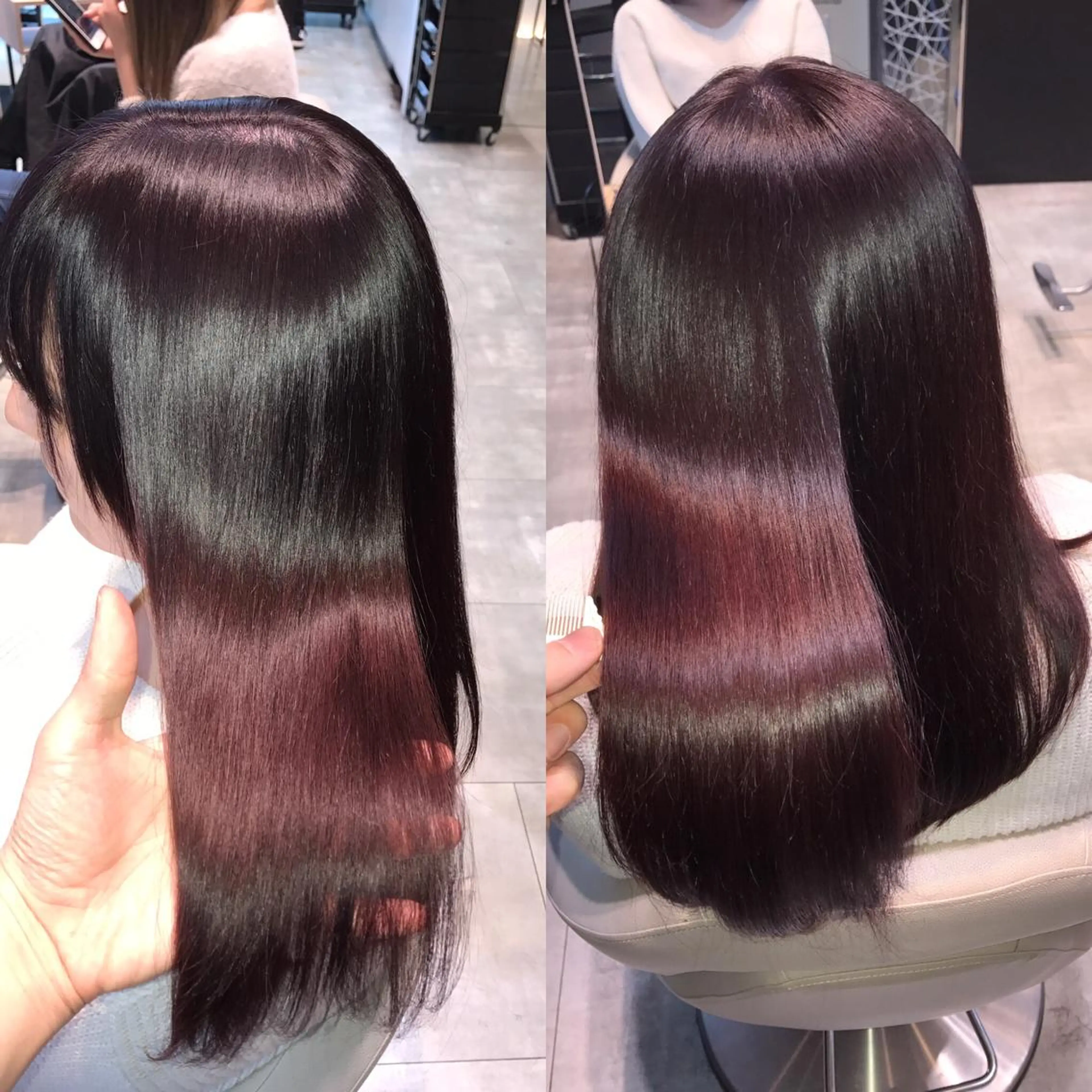 セミロング カラー ヘアアレンジ ピンクカラー ピンクパープル パープルカラー Re:ta KANZOの眉毛・アイブロウイメージ