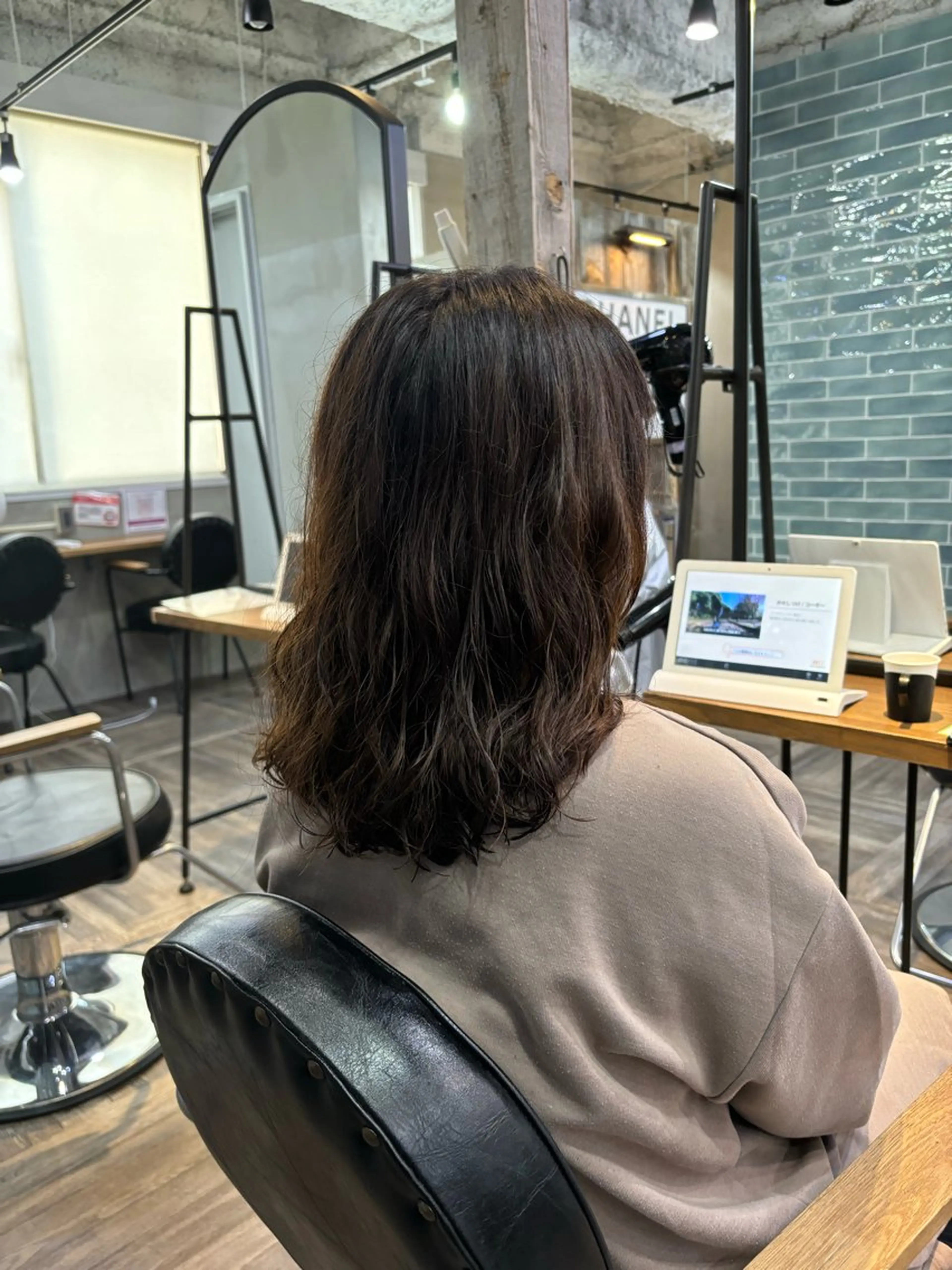 セミロング パーマ セミロングパーマ デジタルパーマ 村本 優依のヘアスタイル