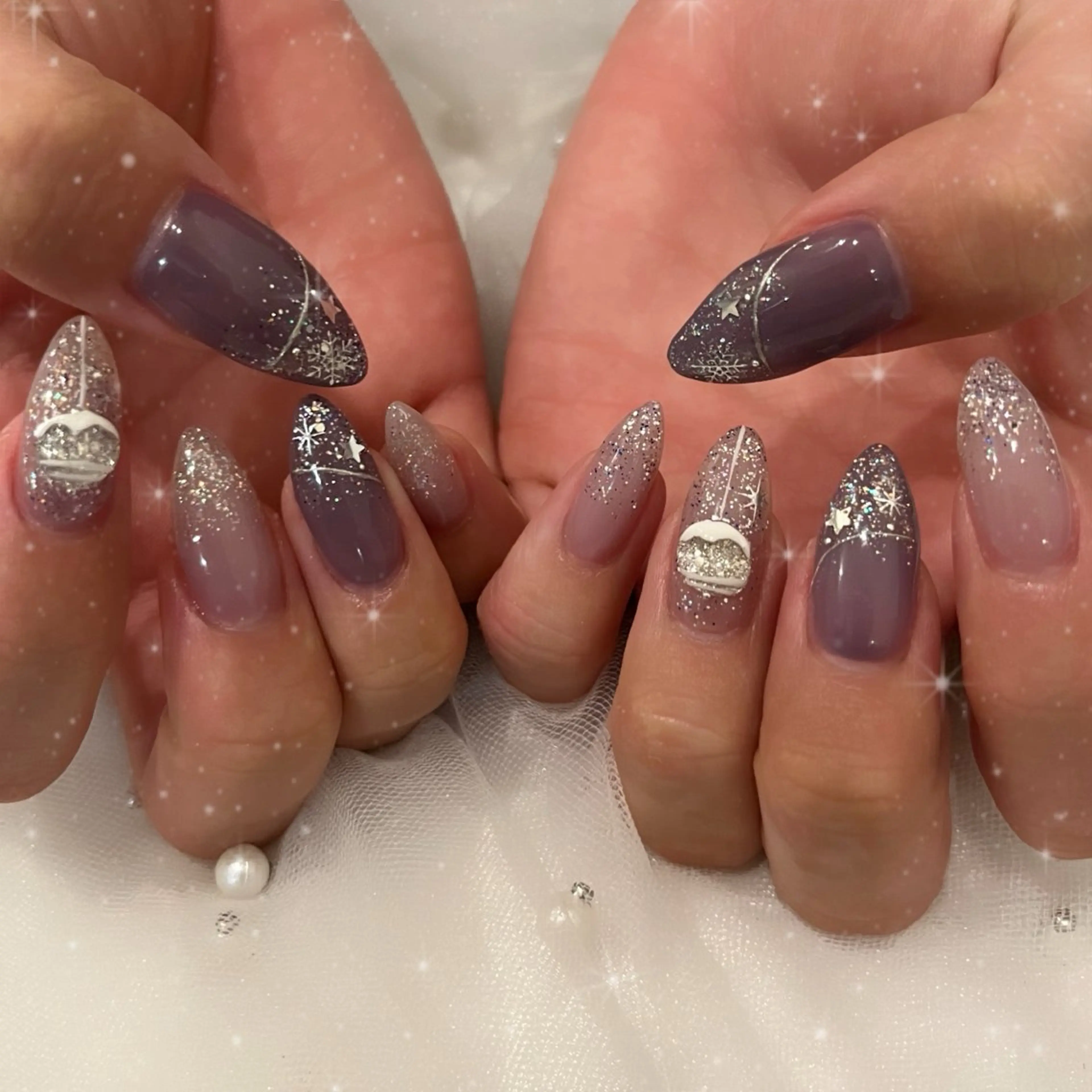 ネイル 冬ネイル クリスマス ハンドネイル BlueDaisy 栄本店のネイルデザイン