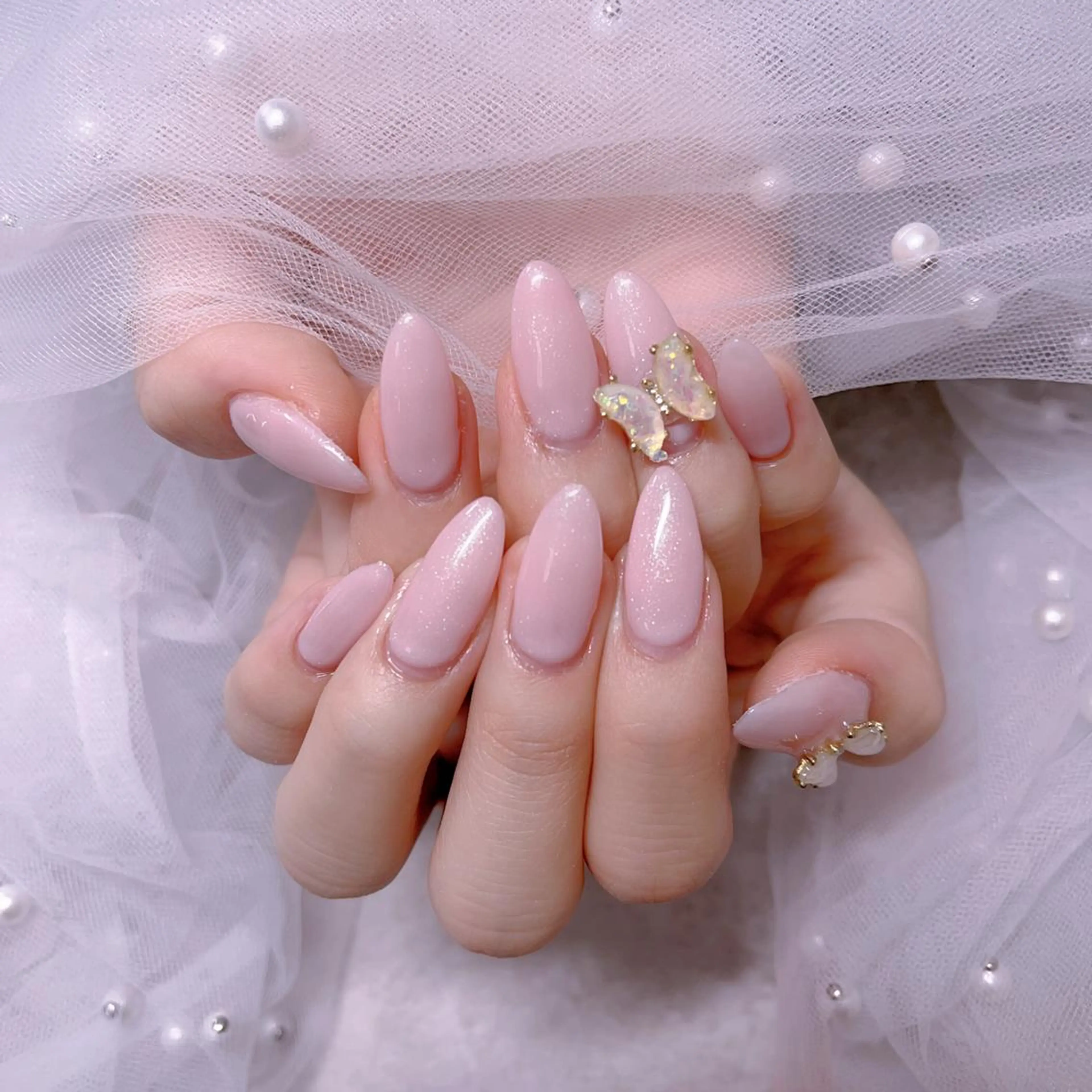 メンズ ネイル アートネイル フレンチネイル ジェルネイル キラキラネイル パラジェル Bloom kabukiのネイルデザイン