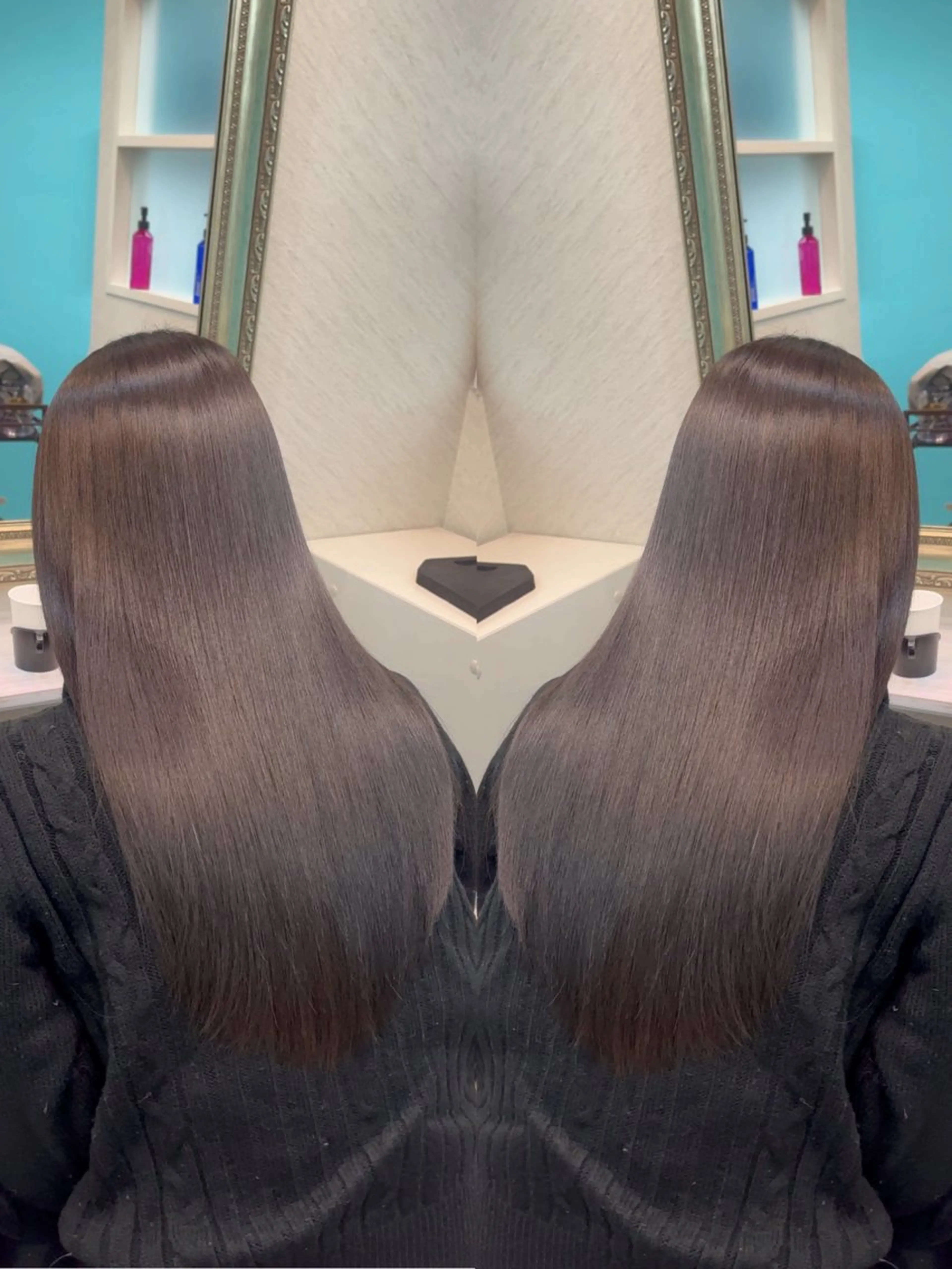 ロング カラー ブリーチ グレージュ ブリーチなしカラー Haru 新宿【ハル】所属・⚜髪質改善東京 エリア1🏅マコト⚜のヘアスタイル