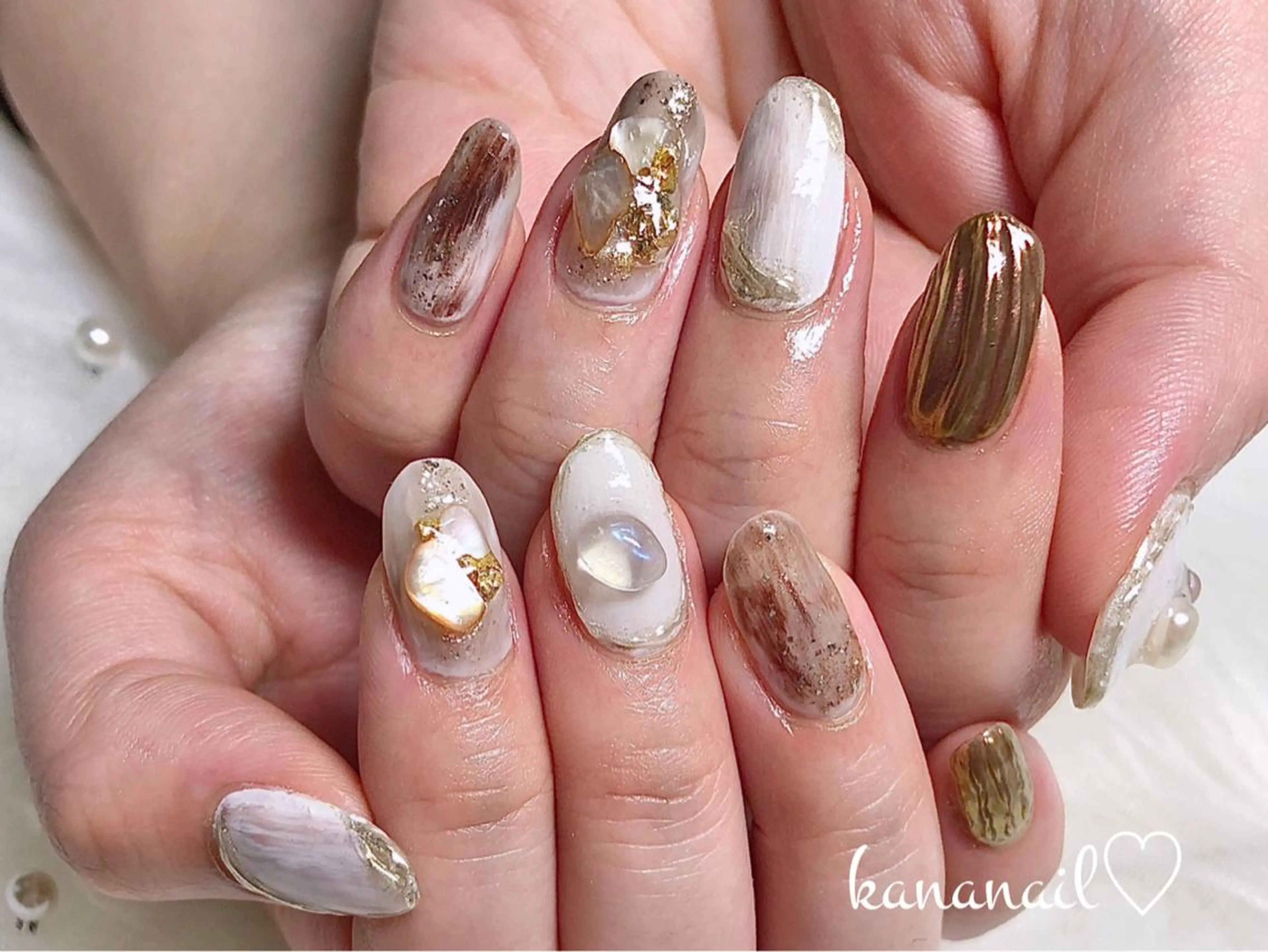 ネイル ミディアムネイル ニュアンスネイル kananail ♡のネイルデザイン