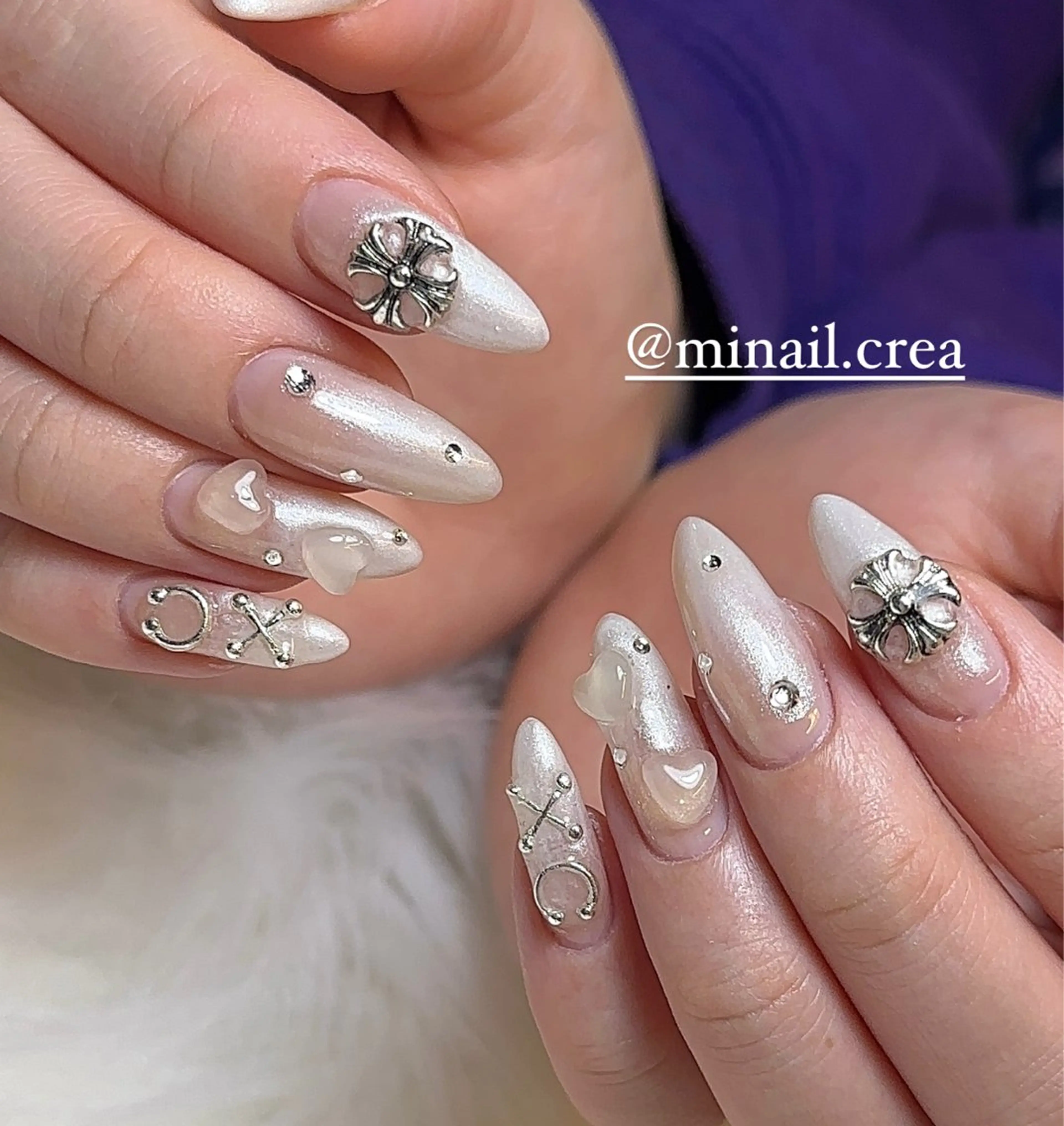 ネイル グラデーション キラキラネイル ラメ(グリッター) ラメグラデーション ロングネイル ハンドネイル CReA nailのネイルデザイン