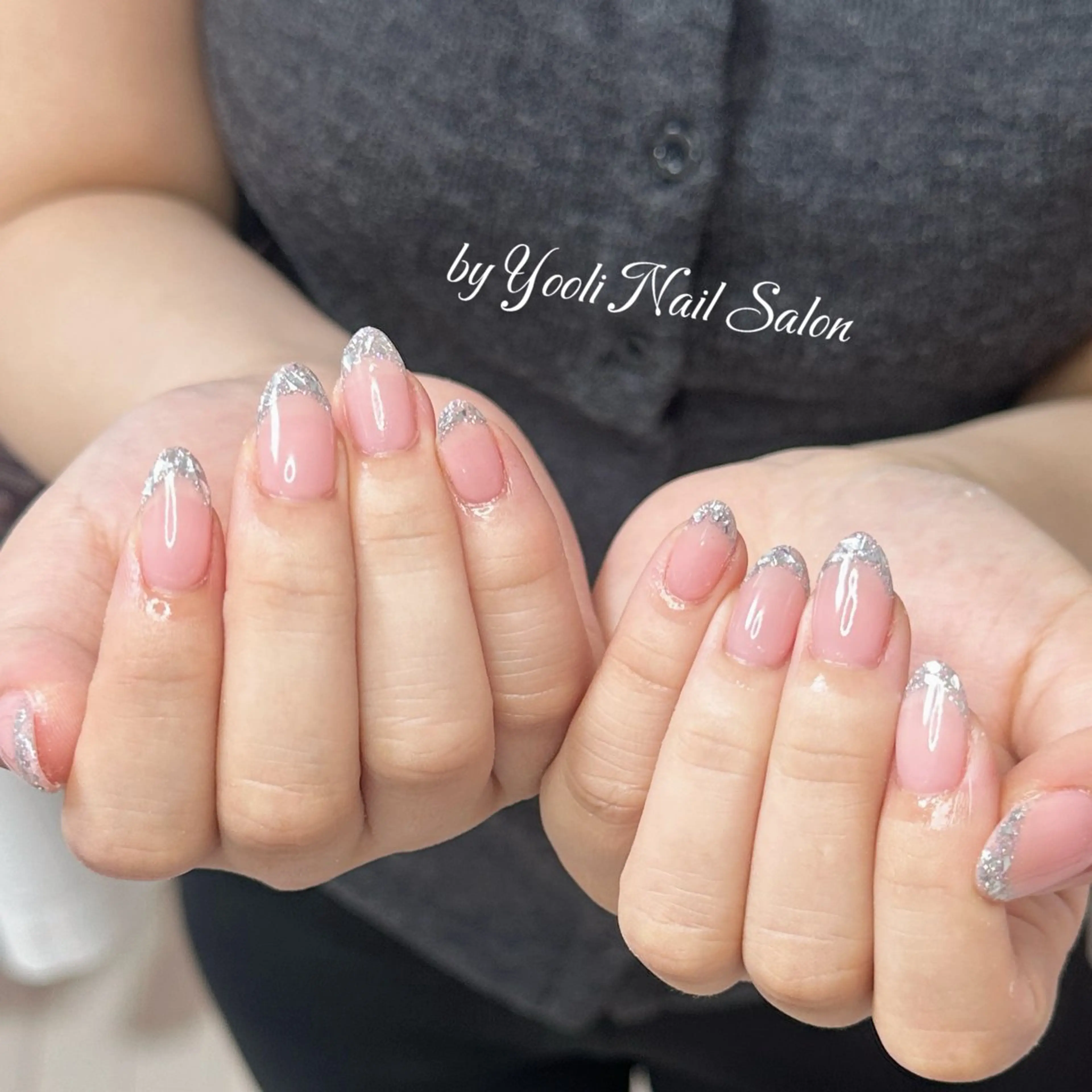 ネイル アートネイル オーロラネイル チークネイル フレンチネイル ガラスフレンチ 🎀YooLi Nail salonのネイルデザイン