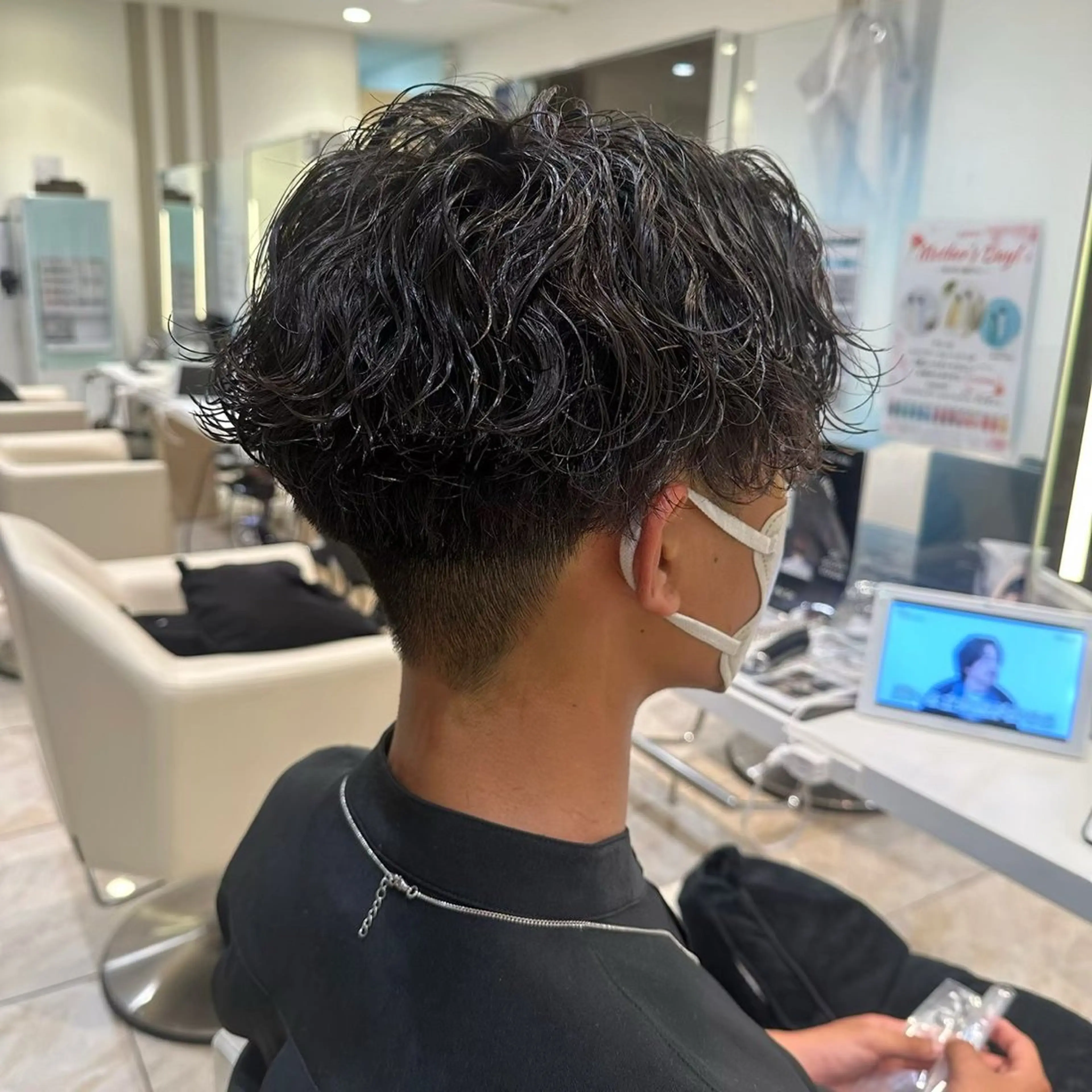 パーマ メンズ メンズパーマ 波巻きパーマ 🌼丸みボブ🌼 ショート　柏木結太のヘアスタイル