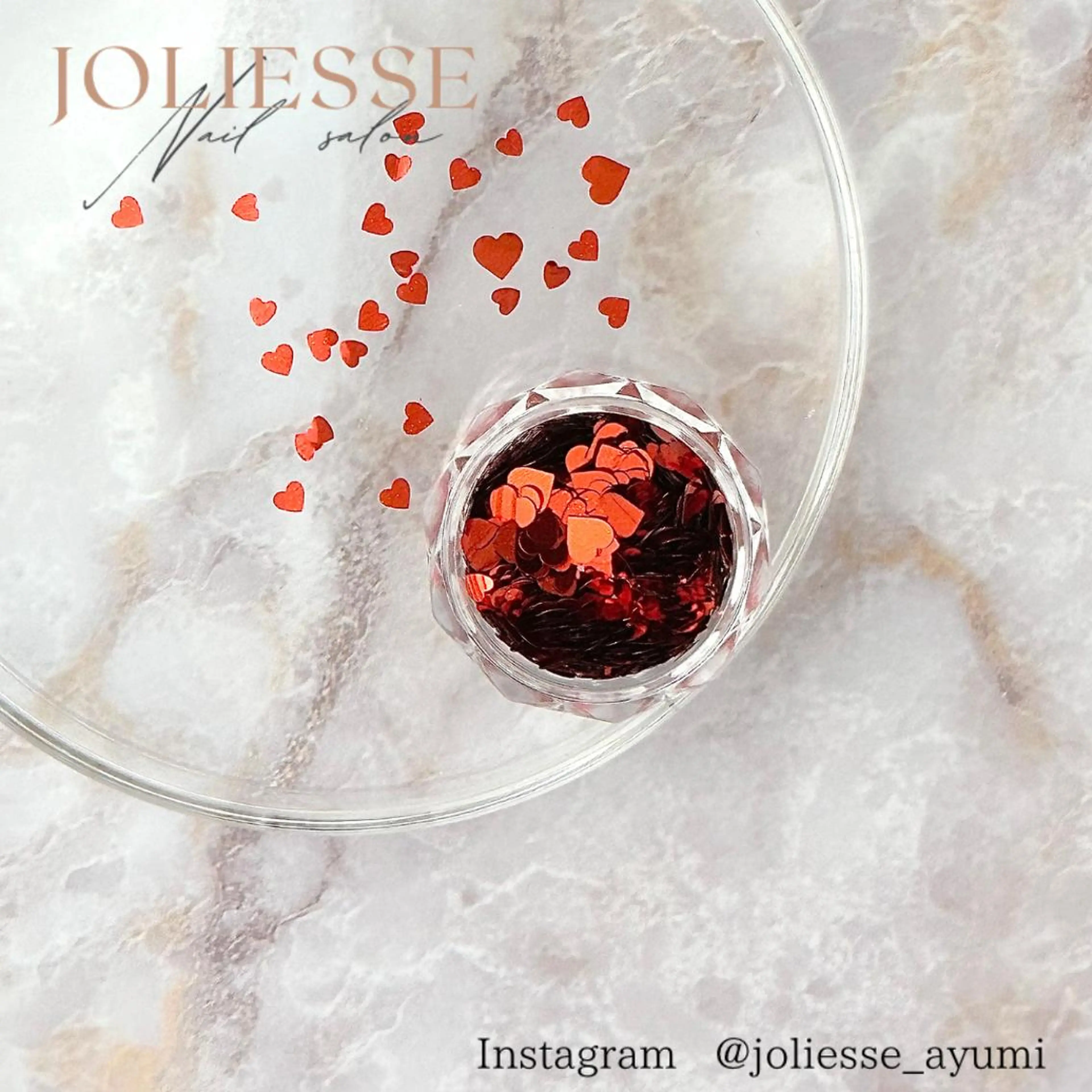 ネイル ハート 赤色 JOLIESSE Ayumiのネイルデザイン