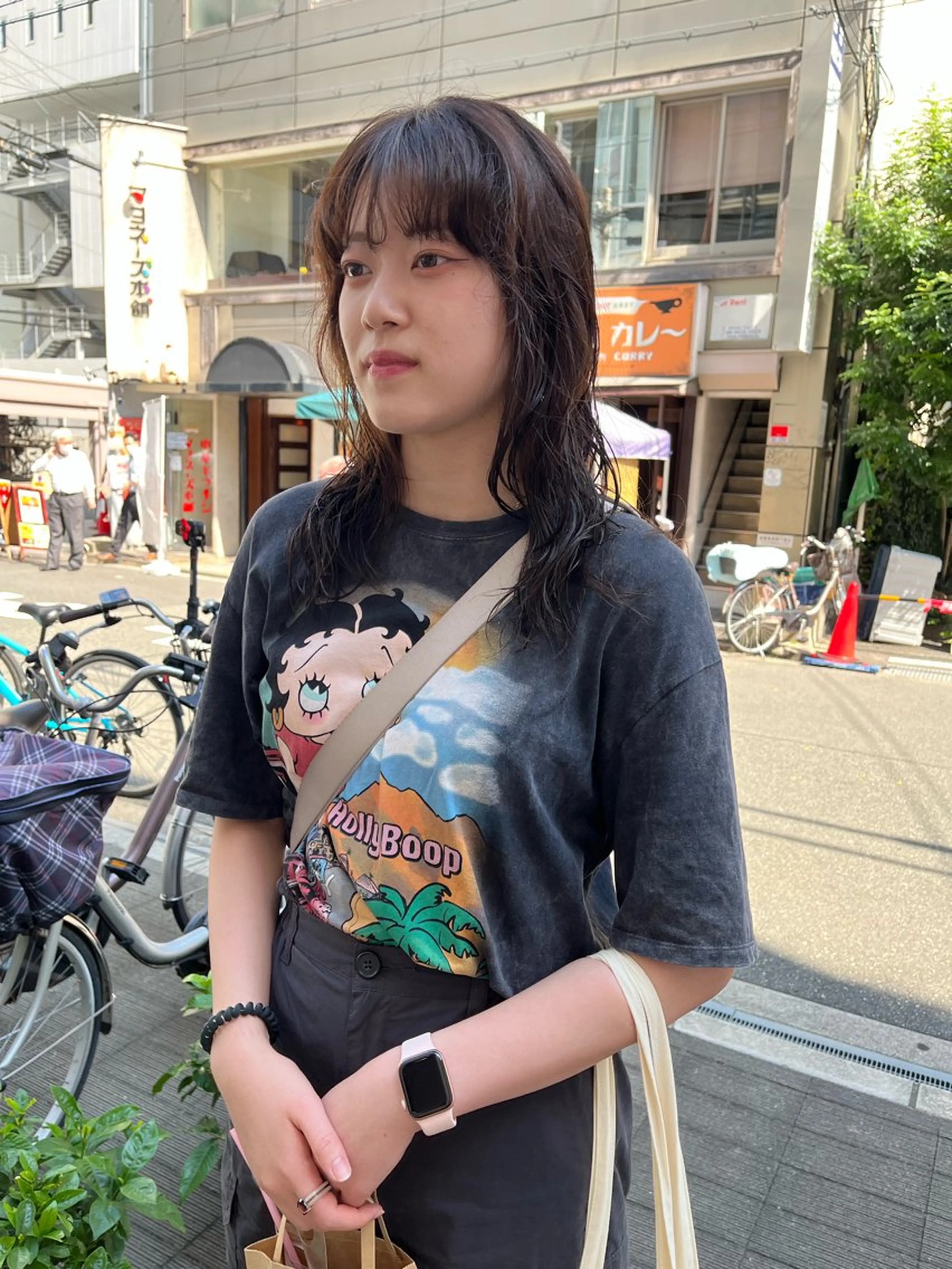 セミロング カラー パーマ セミロングパーマ ブラウンカラー 透明感カラー マロンブラウン カット ヘアカラー パーマ ショート/パーマ/ カラー/FUKOのヘアスタイル